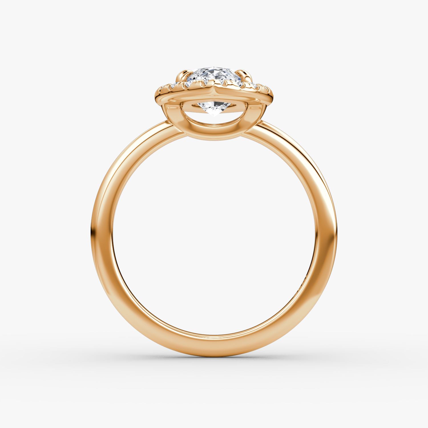 The Halo | Marquise | 14k | Rose Gold | bandAccent: Plain | haloSize: large | diamondOrientation: vertical | caratWeight: other