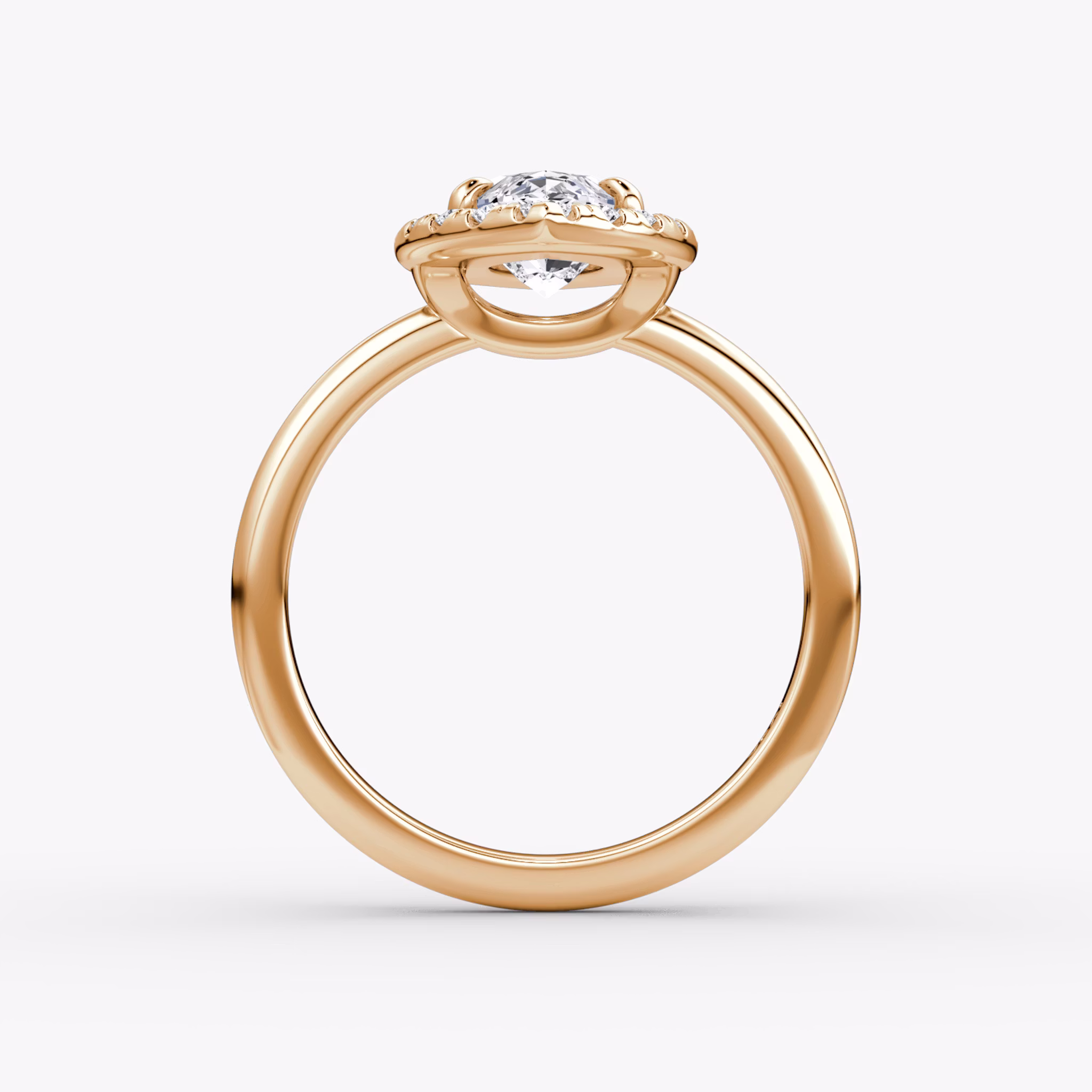 The Halo | Marquise | 14k | Rose Gold | bandAccent: Plain | haloSize: large | diamondOrientation: vertical | caratWeight: other
