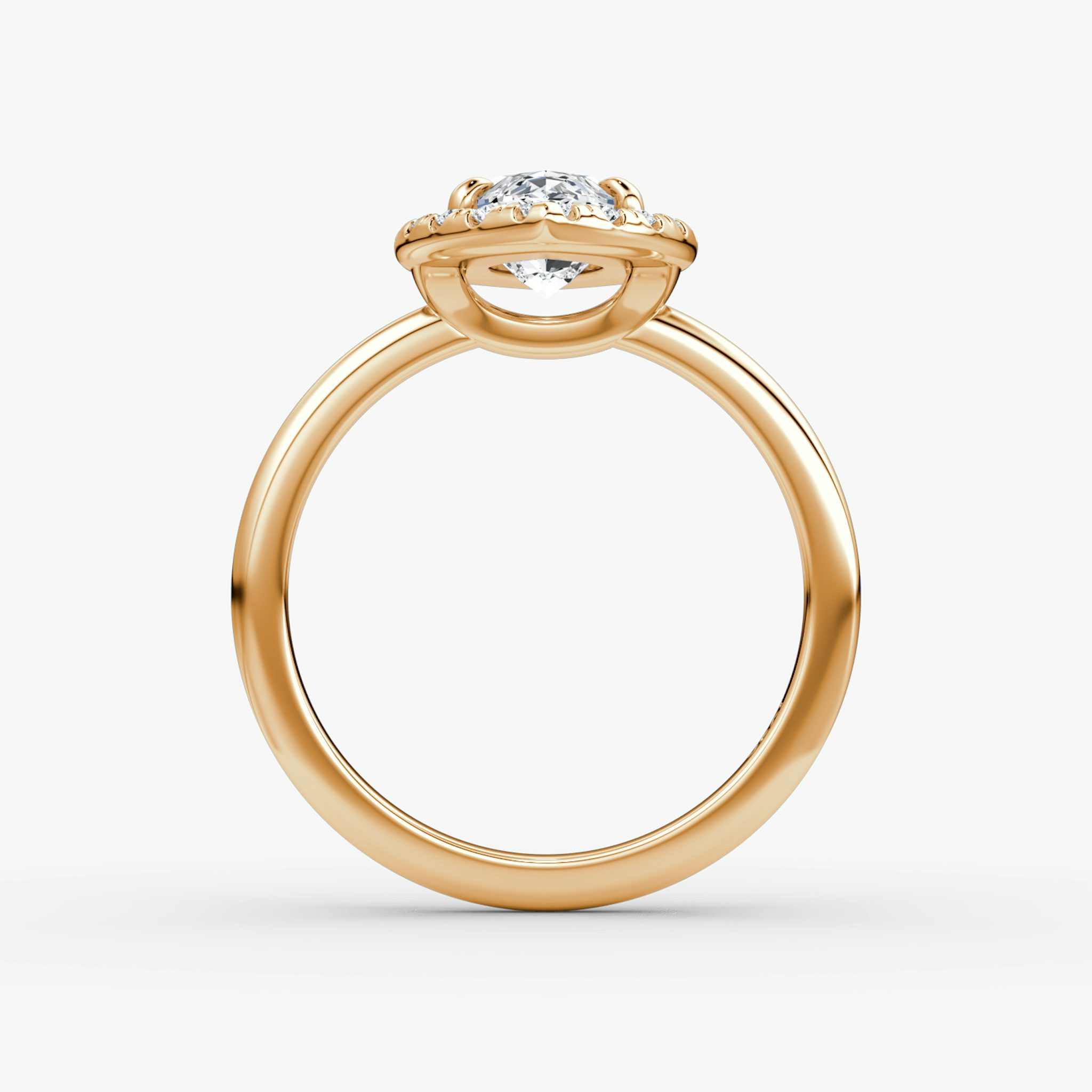 The Halo | Marquise | 14k | Rose Gold | bandAccent: Plain | haloSize: large | diamondOrientation: vertical | caratWeight: other