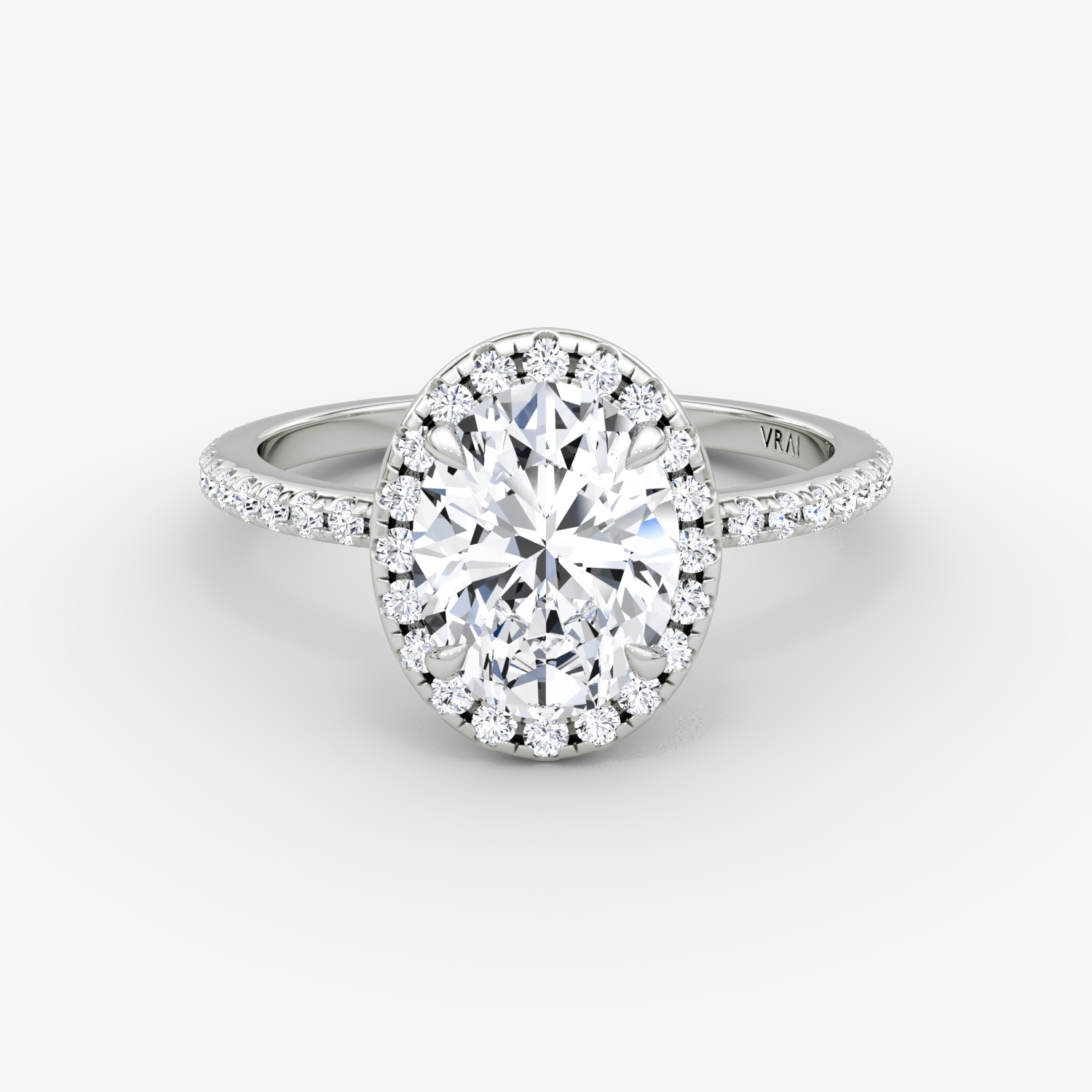 The Halo Oval | White Gold