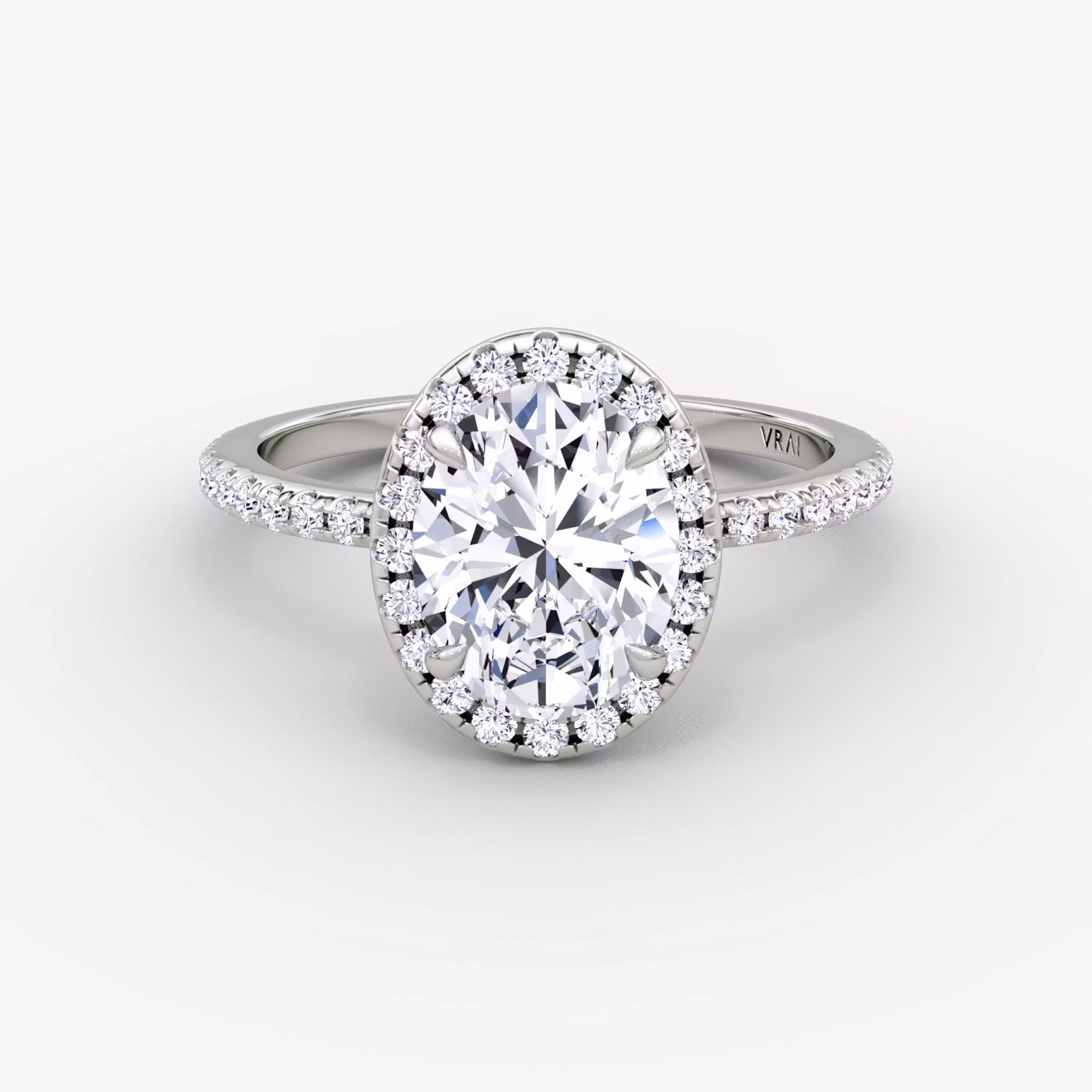 The Halo Oval | White Gold
