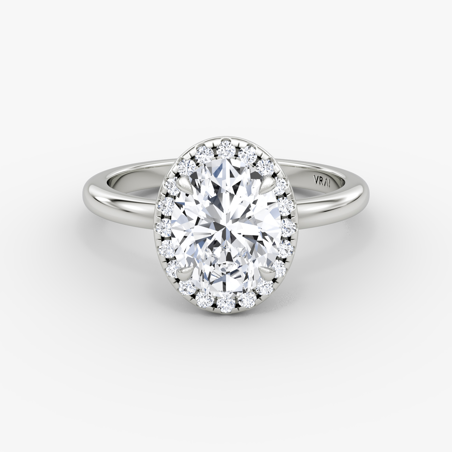 The Halo Oval | White Gold