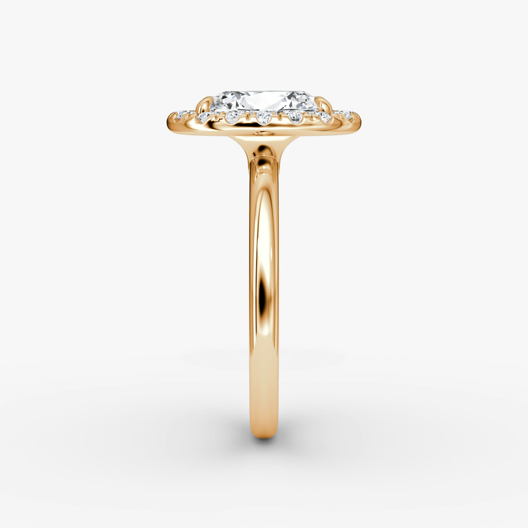 Halo | Oval | 14k | Roségold | bandAccent: Ohne Pavé-Besatz | haloSize: large | diamondOrientation: vertical | caratWeight: other