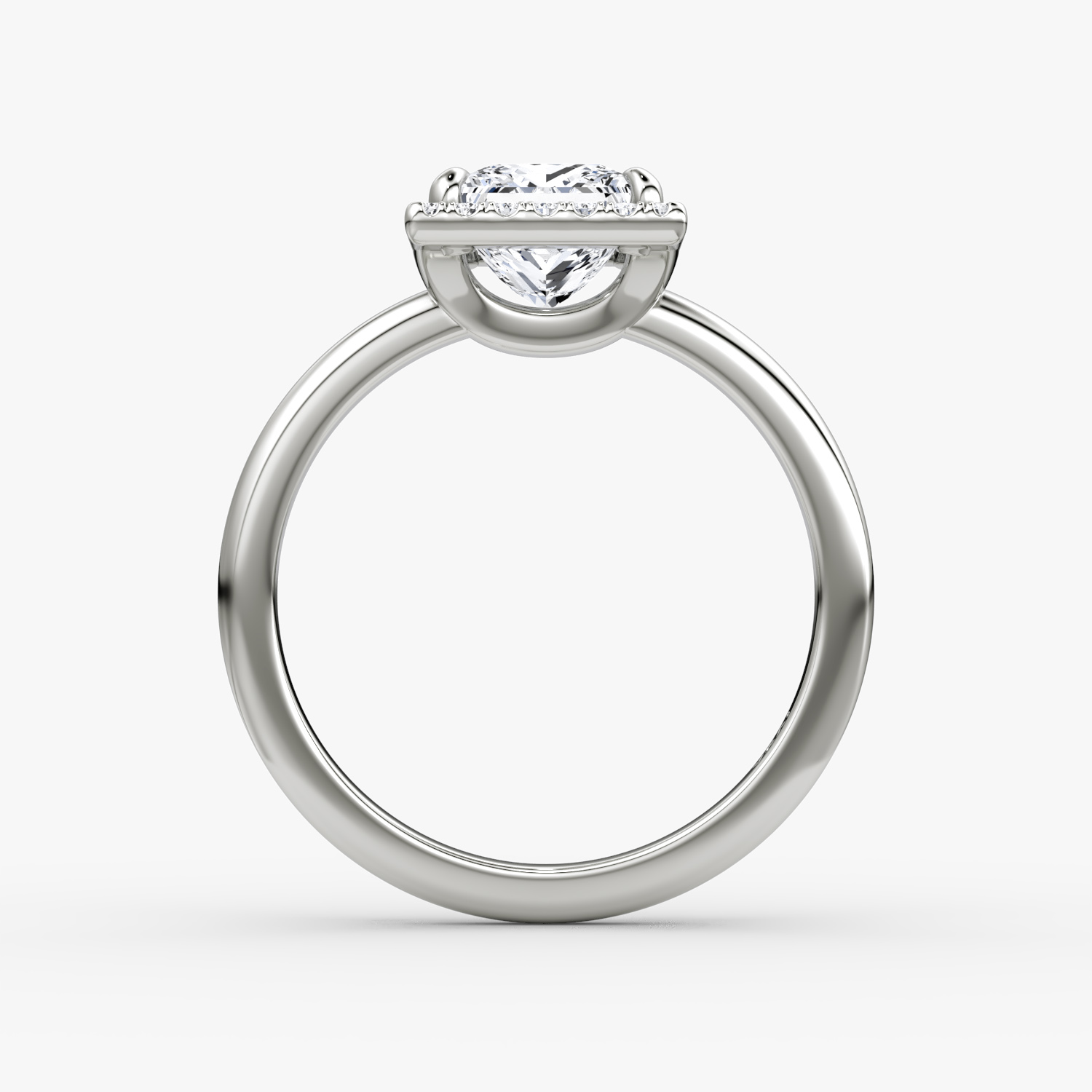 Halo | Princess | Platin | bandAccent: Ohne Pavé-Besatz | haloSize: original | diamondOrientation: vertical | caratWeight: other