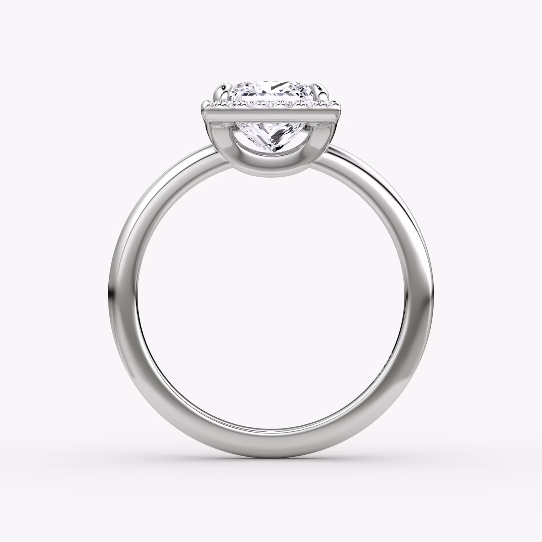 Halo | Princess | Platin | bandAccent: Ohne Pavé-Besatz | haloSize: original | diamondOrientation: vertical | caratWeight: other