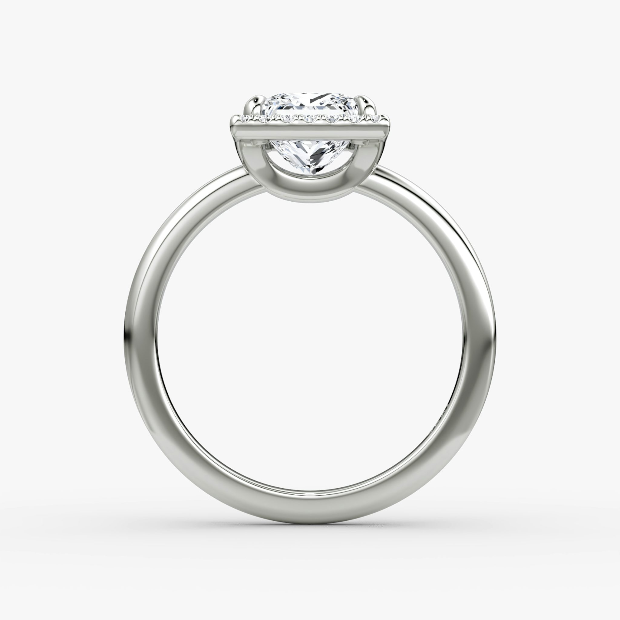 Halo | Princess | Platin | bandAccent: Ohne Pavé-Besatz | haloSize: original | diamondOrientation: vertical | caratWeight: other