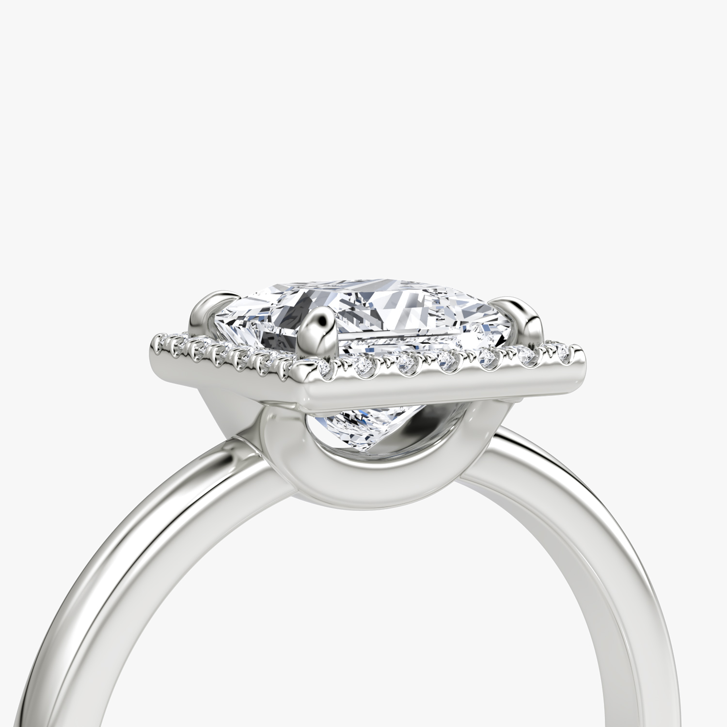 Halo | Princess | Platin | bandAccent: Ohne Pavé-Besatz | haloSize: original | diamondOrientation: vertical | caratWeight: other