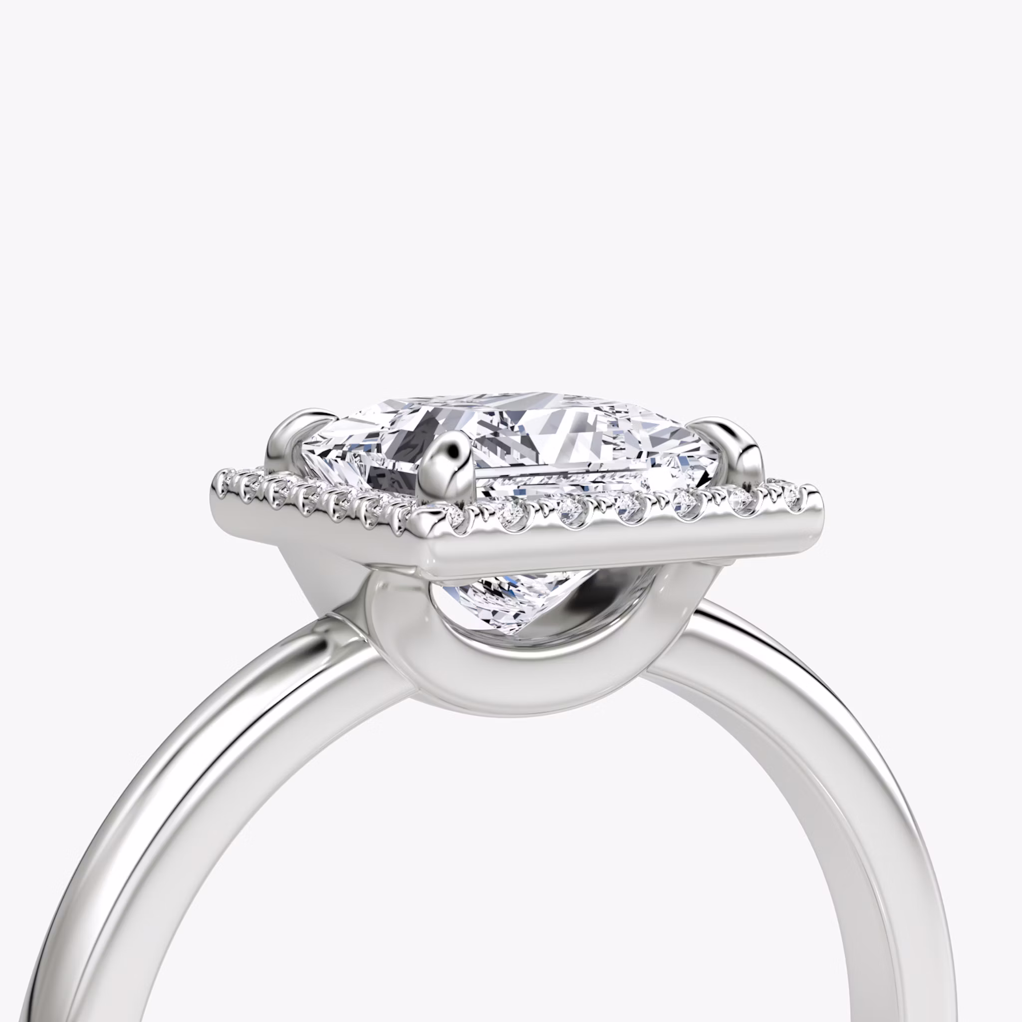 Halo | Princess | Platin | bandAccent: Ohne Pavé-Besatz | haloSize: original | diamondOrientation: vertical | caratWeight: other