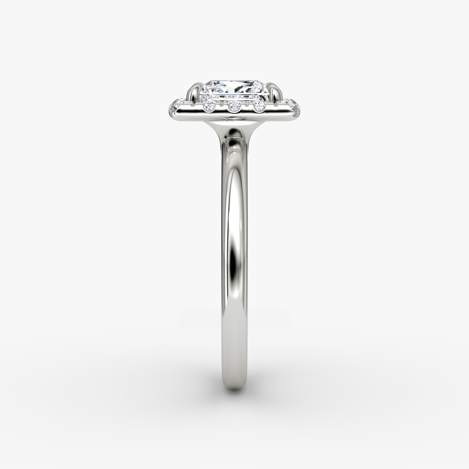 Halo | Princess | Platin | bandAccent: Ohne Pavé-Besatz | haloSize: large | diamondOrientation: vertical | caratWeight: other