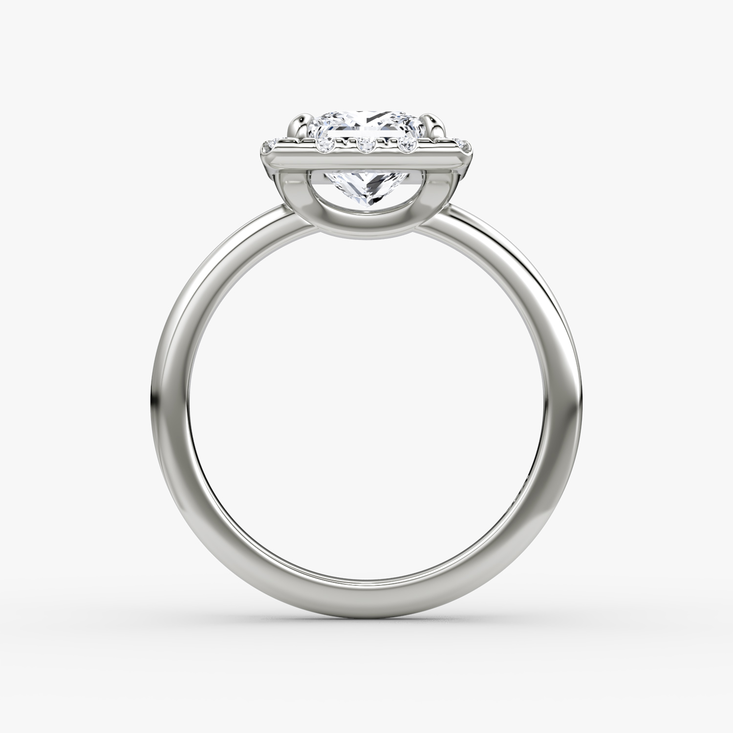 Halo | Princess | Platin | bandAccent: Ohne Pavé-Besatz | haloSize: large | diamondOrientation: vertical | caratWeight: other