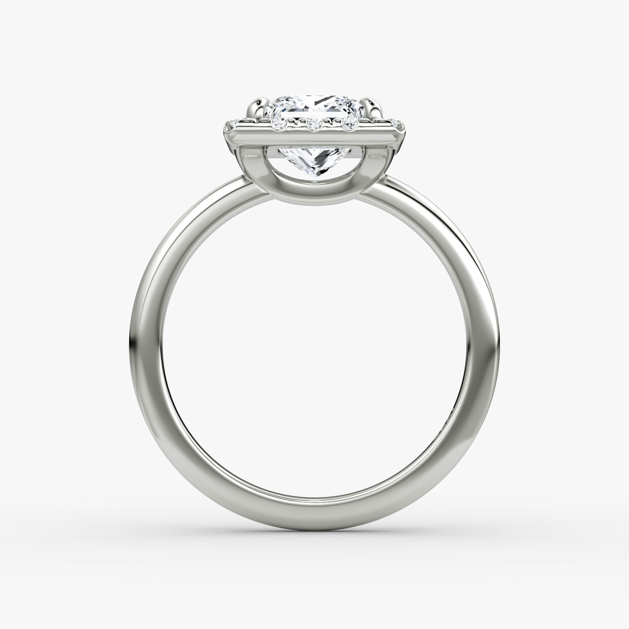 Halo | Princess | Platin | bandAccent: Ohne Pavé-Besatz | haloSize: large | diamondOrientation: vertical | caratWeight: other