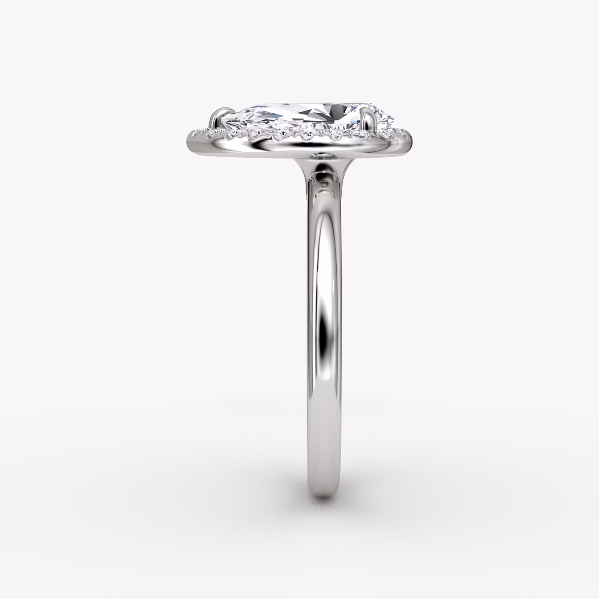 Halo | Tropfen | 18k | Weißgold | bandAccent: Ohne Pavé-Besatz | haloSize: original | diamondOrientation: vertical | caratWeight: other