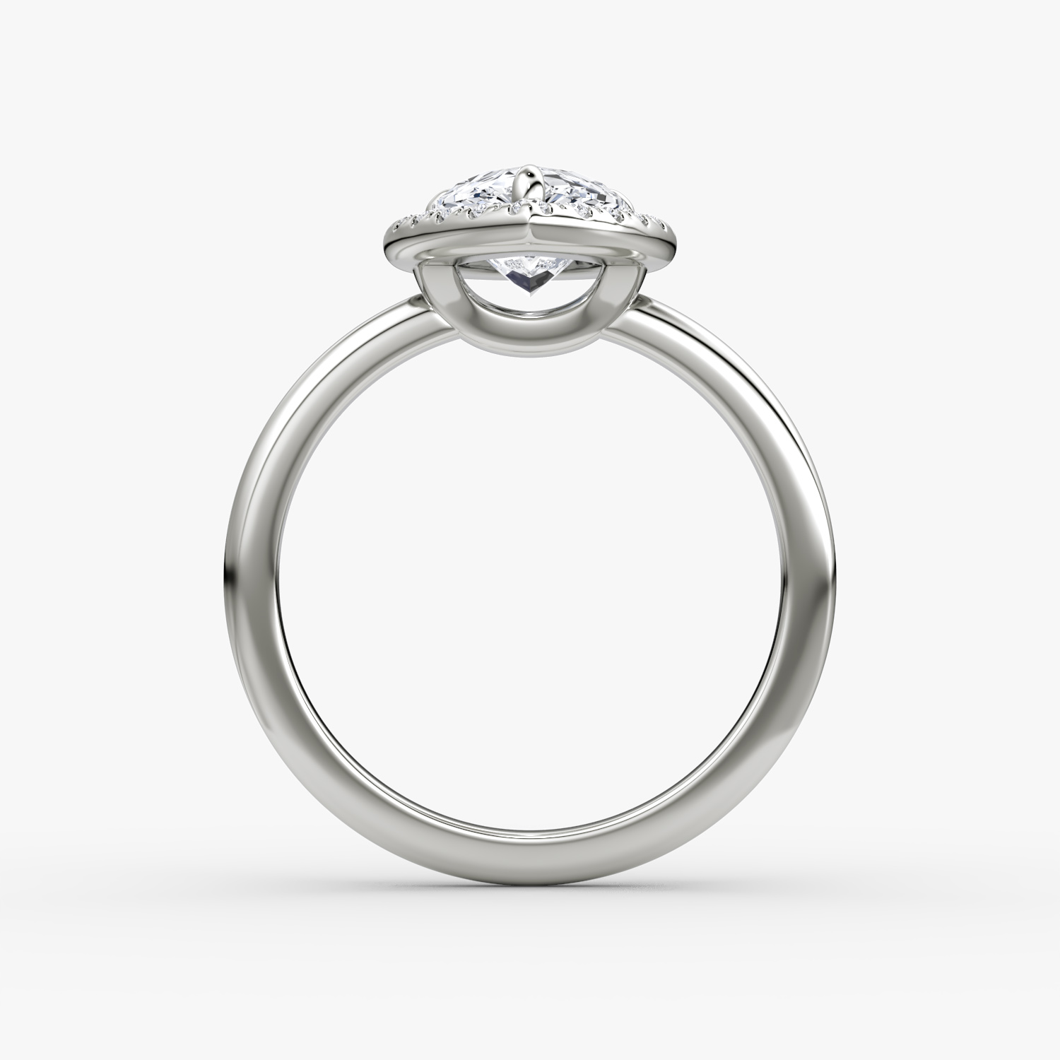 Halo | Tropfen | 18k | Weißgold | bandAccent: Ohne Pavé-Besatz | haloSize: original | diamondOrientation: vertical | caratWeight: other