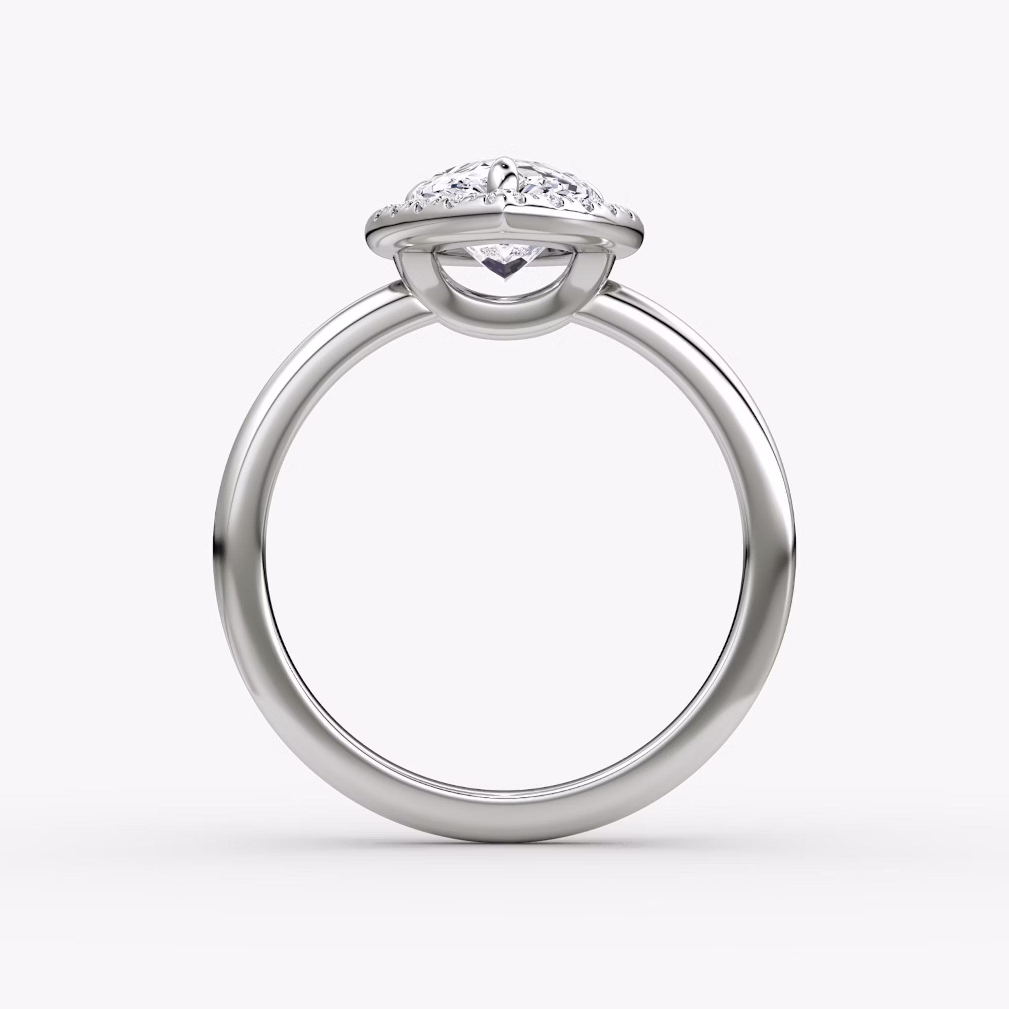 Halo | Tropfen | 18k | Weißgold | bandAccent: Ohne Pavé-Besatz | haloSize: original | diamondOrientation: vertical | caratWeight: other