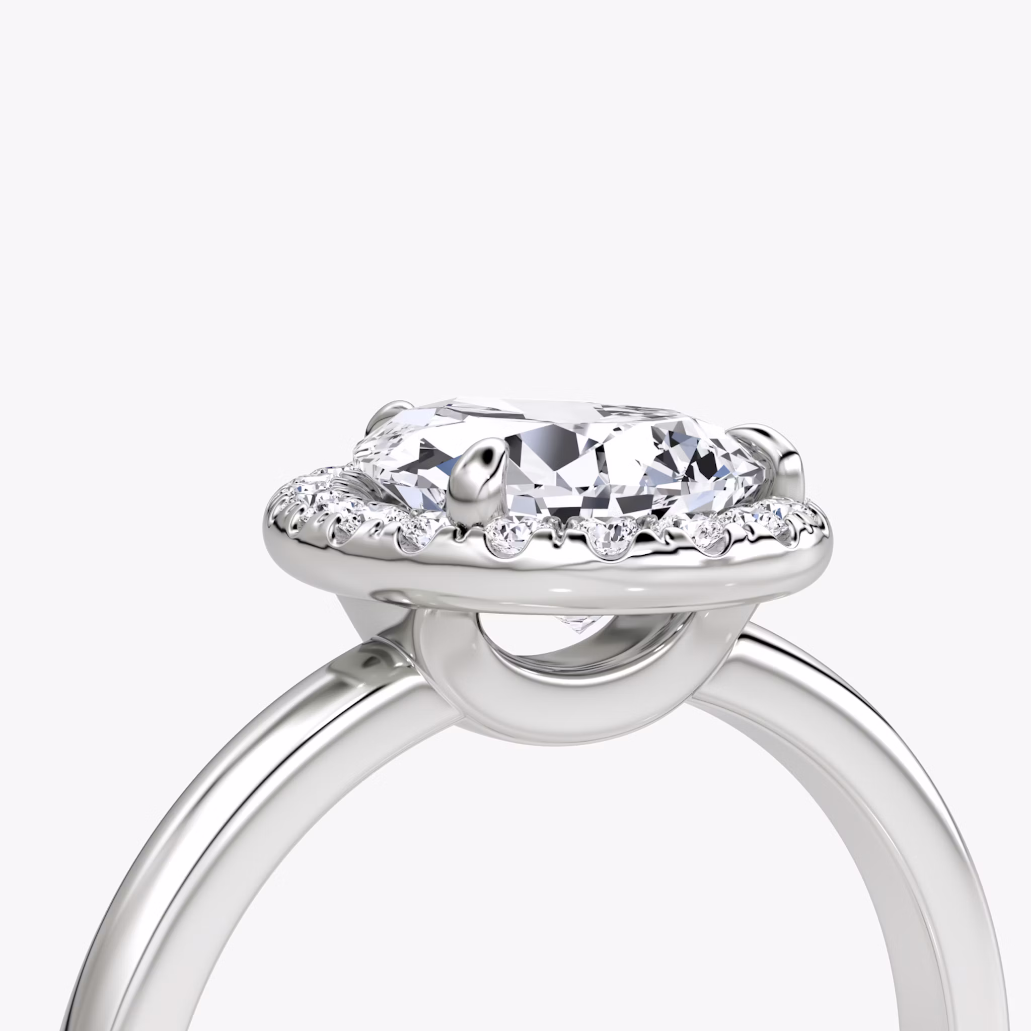 Halo | Tropfen | 18k | Weißgold | bandAccent: Ohne Pavé-Besatz | haloSize: original | diamondOrientation: vertical | caratWeight: other