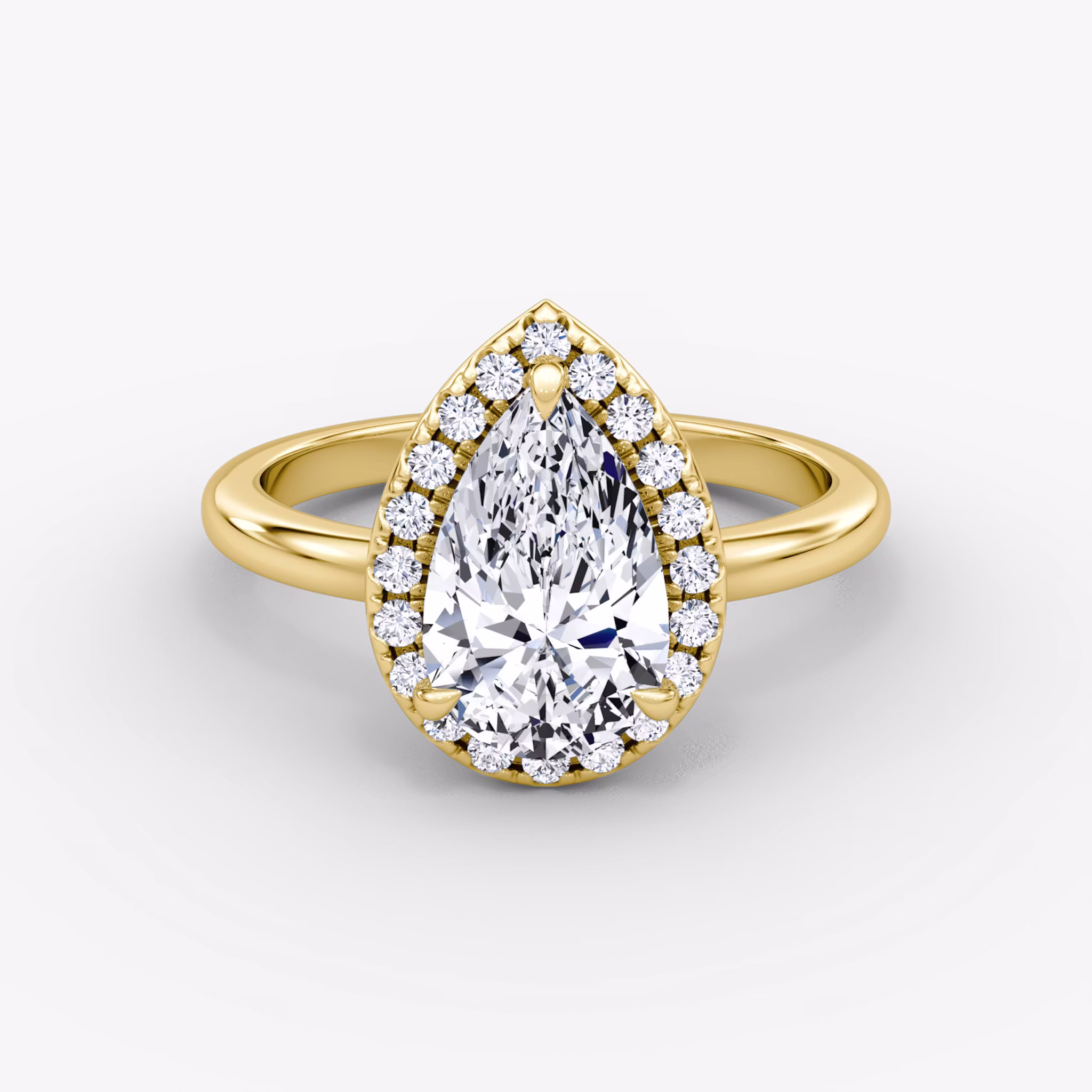 The Halo Pear | Yellow Gold