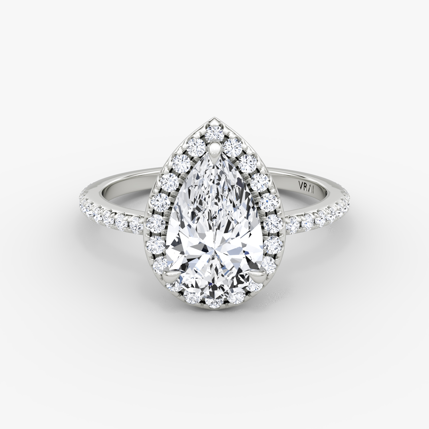 The Halo Pear | White Gold
