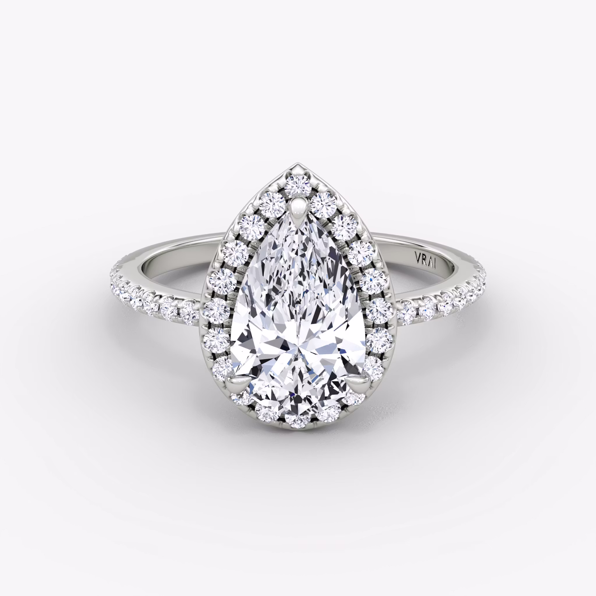 The Halo Pear | White Gold