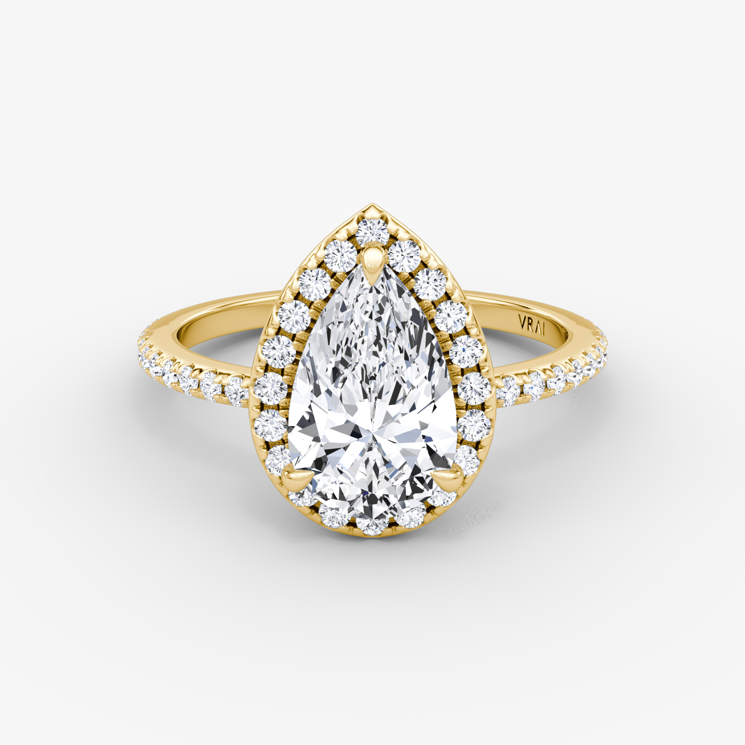 The Halo Pear | Yellow Gold