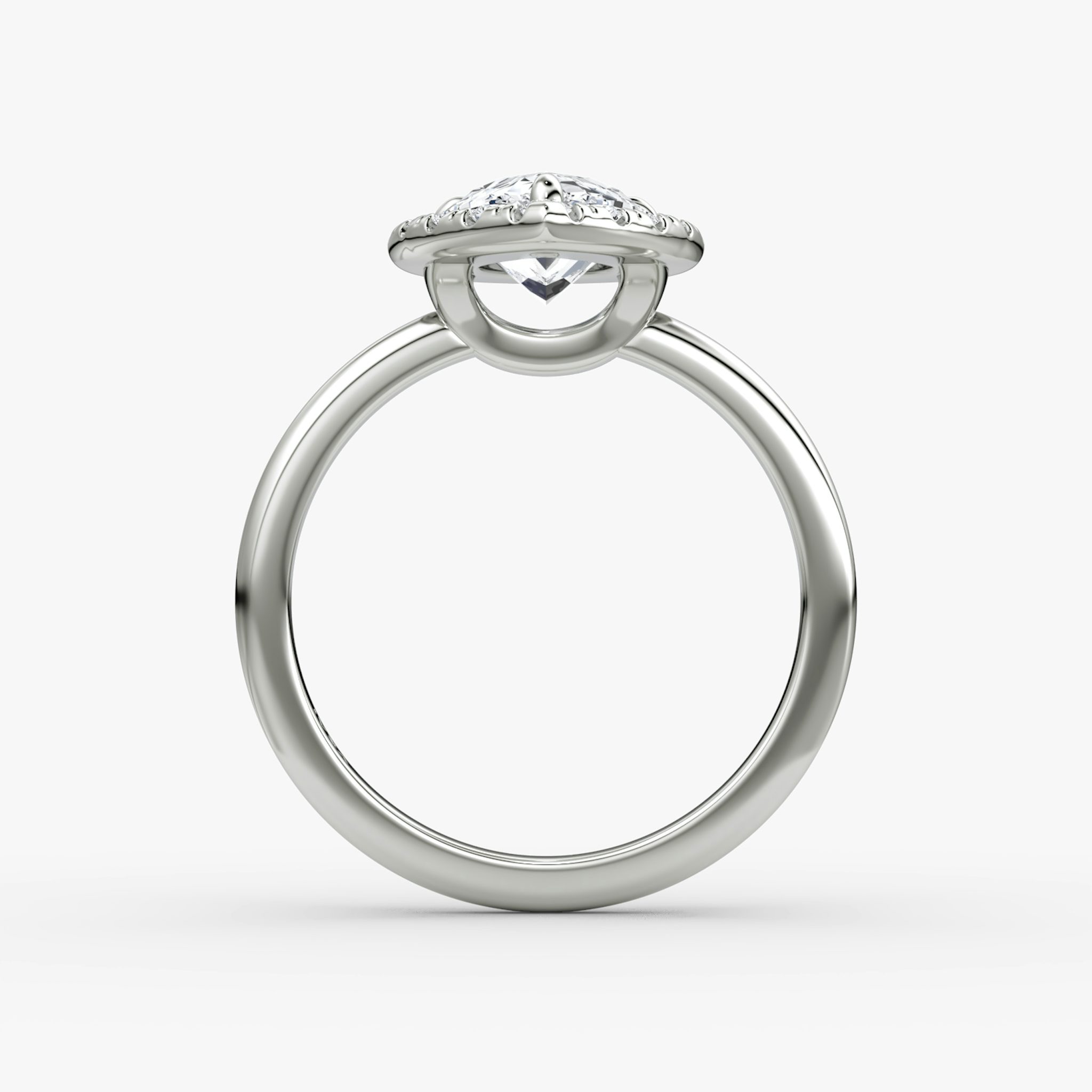 The Halo | Pear | Platinum | bandAccent: Plain | haloSize: large | diamondOrientation: vertical | caratWeight: other