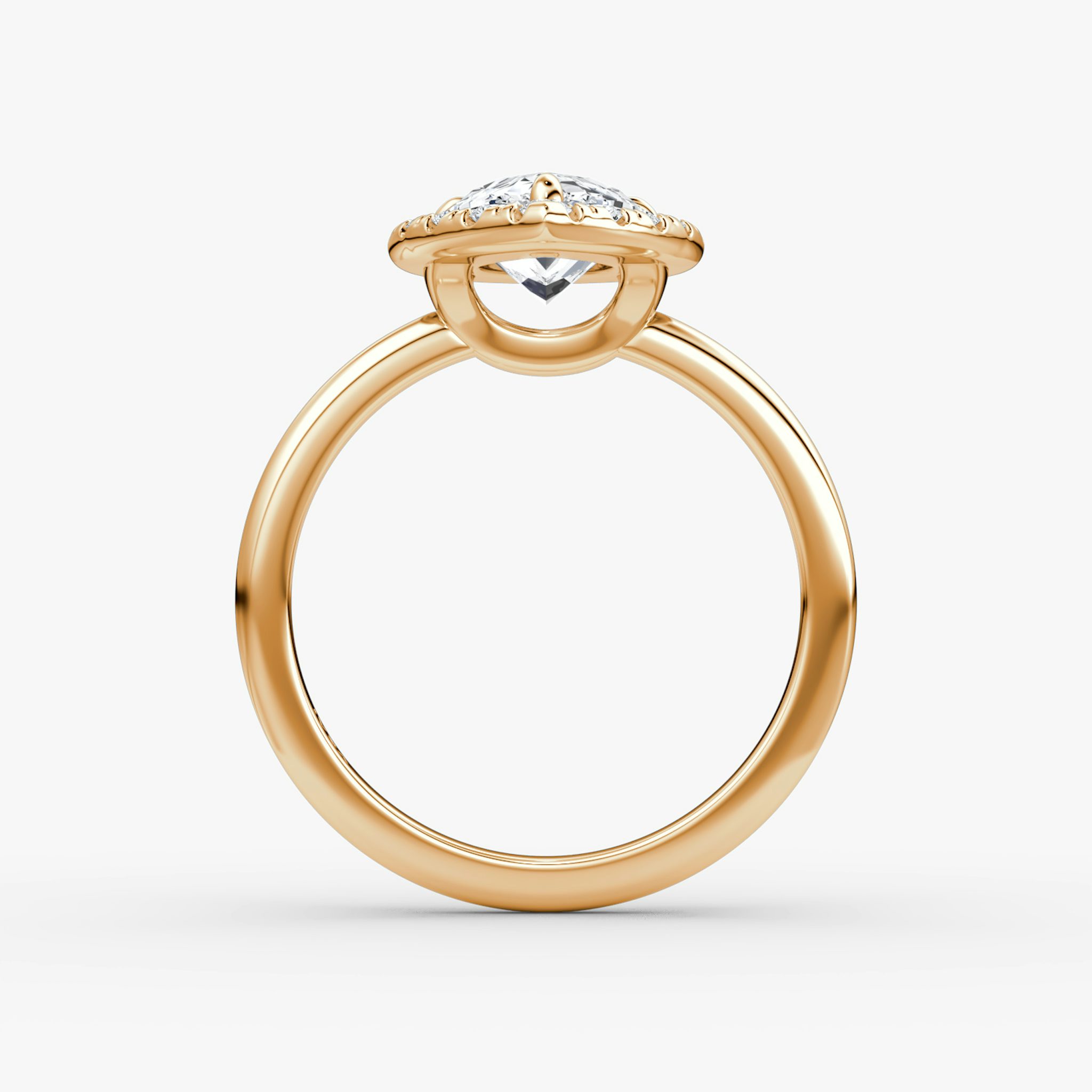 The Halo | Pear | 14k | Rose Gold | bandAccent: Plain | haloSize: large | diamondOrientation: vertical | caratWeight: other