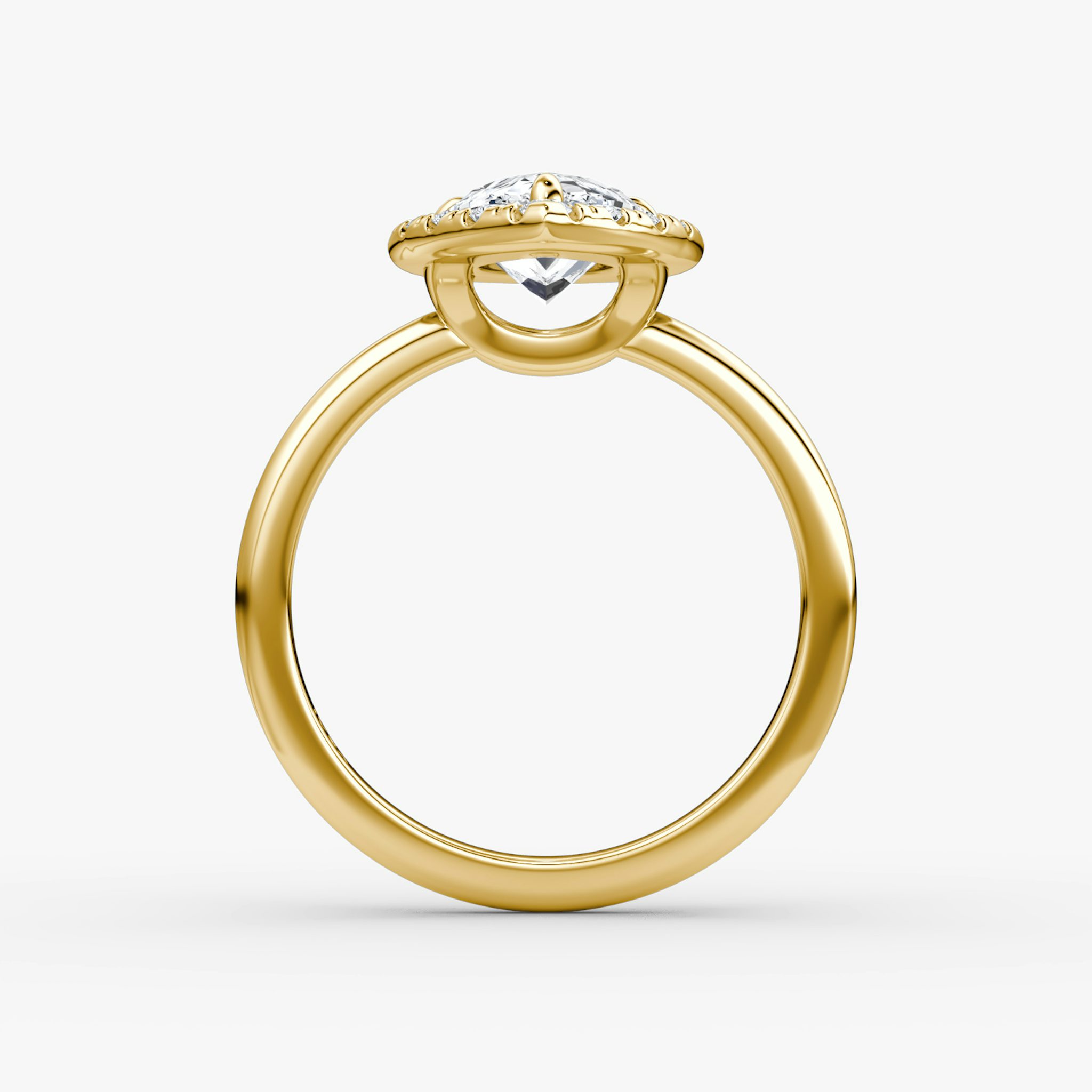 Halo | Tropfen | 18k | Gelbgold | bandAccent: Ohne Pavé-Besatz | haloSize: large | diamondOrientation: vertical | caratWeight: other