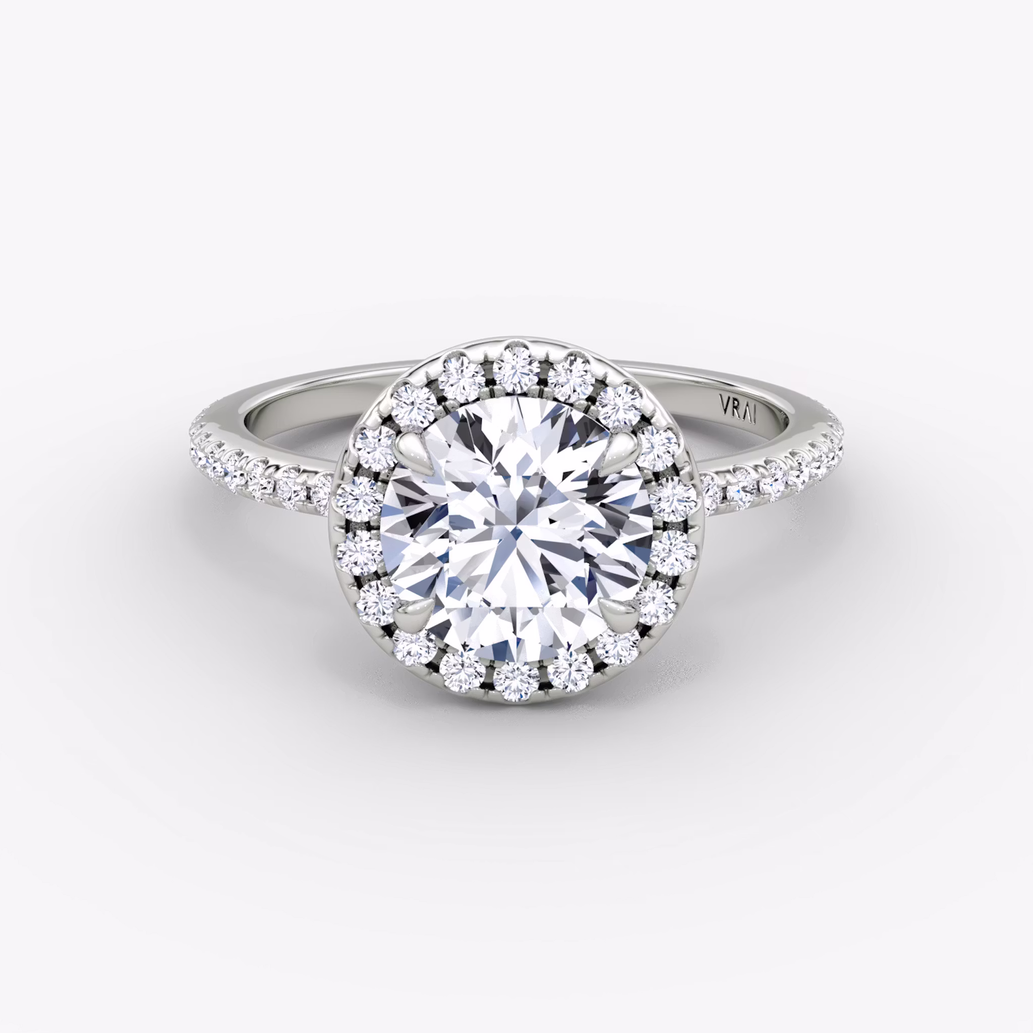 The Halo Round Brilliant | White Gold
