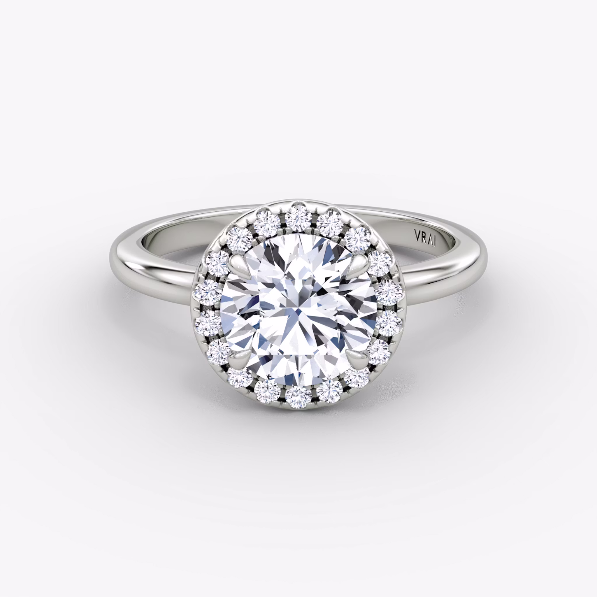 The Halo Round Brilliant | White Gold