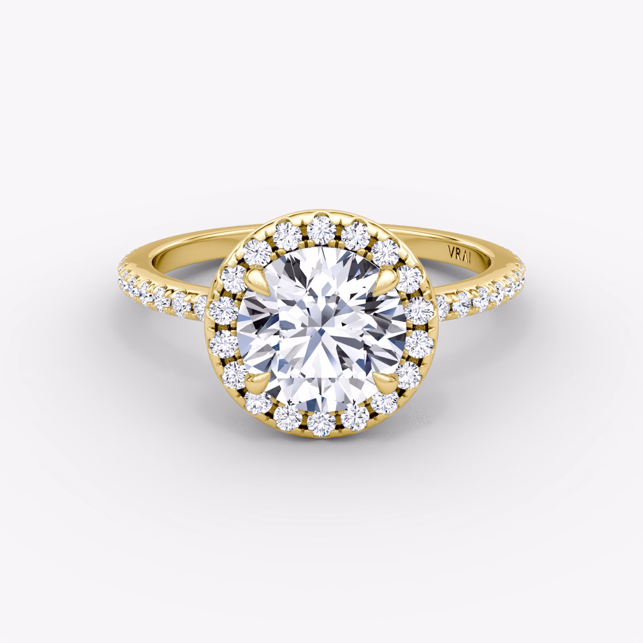 The Halo Round Brilliant | Yellow Gold