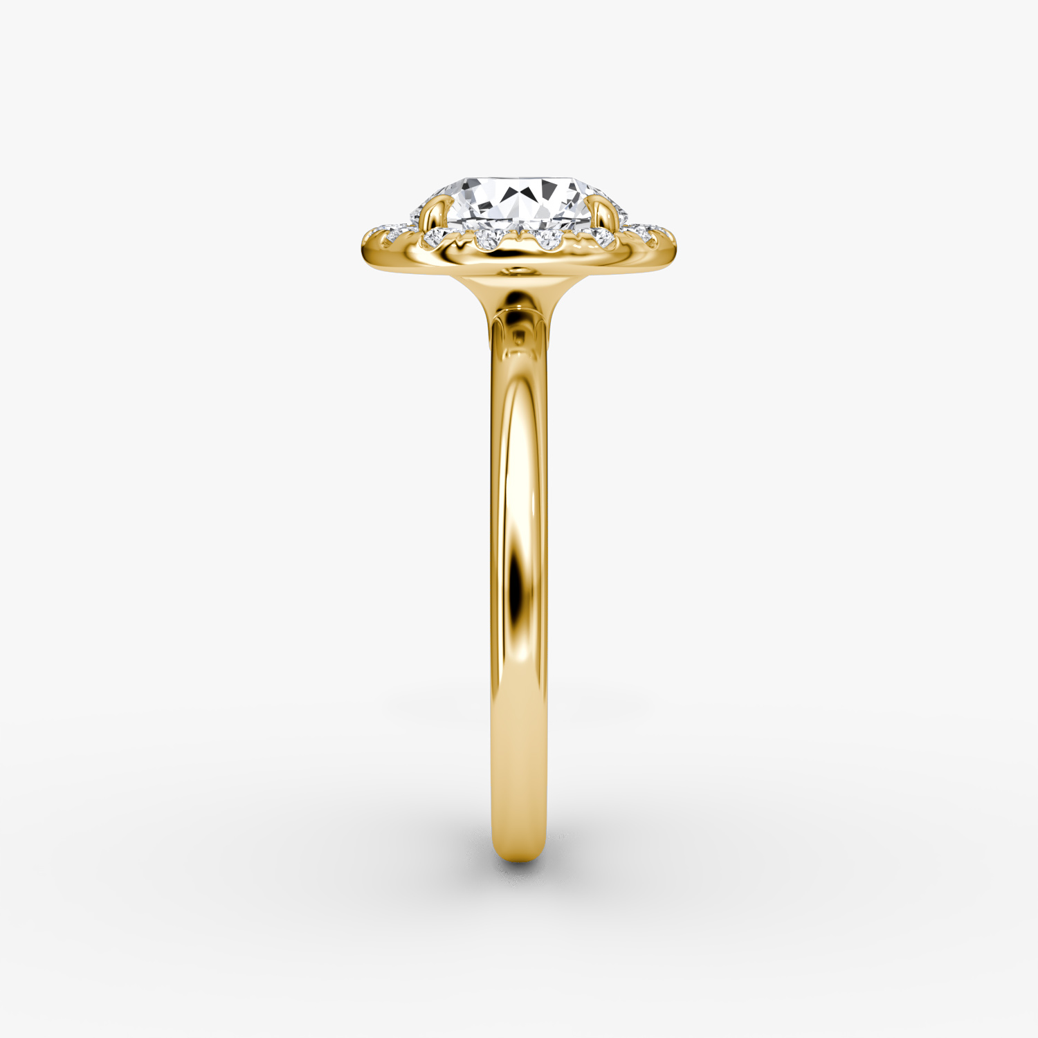 Anillo de compromiso Halo | Brillante | 18k | Oro amarillo | bandAccent: Simple | caratWeight: 1.0ct | haloSize: large | diamondOrientation: vertical