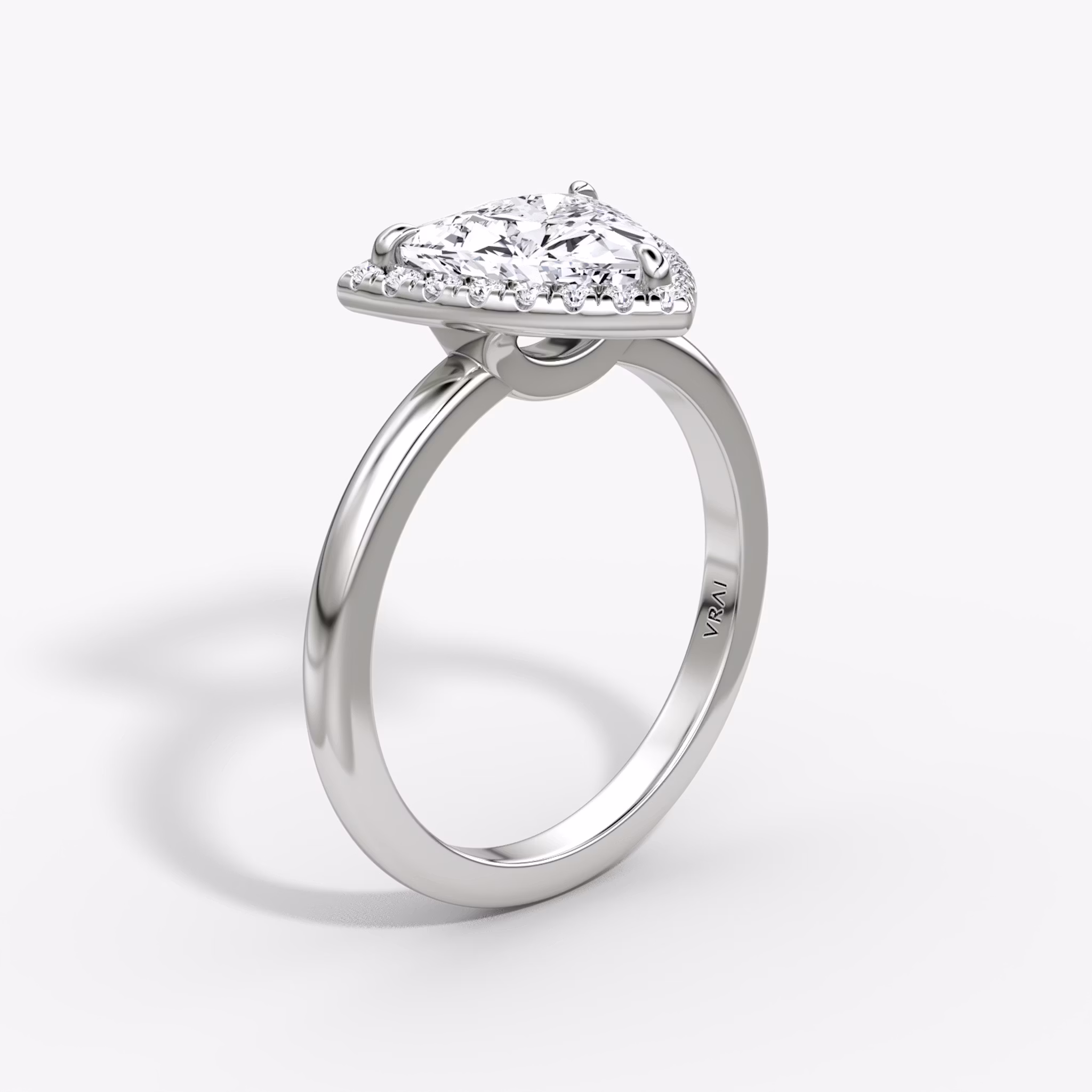 Halo | Trillant | Platin | bandAccent: Ohne Pavé-Besatz | haloSize: original | diamondOrientation: vertical | caratWeight: other