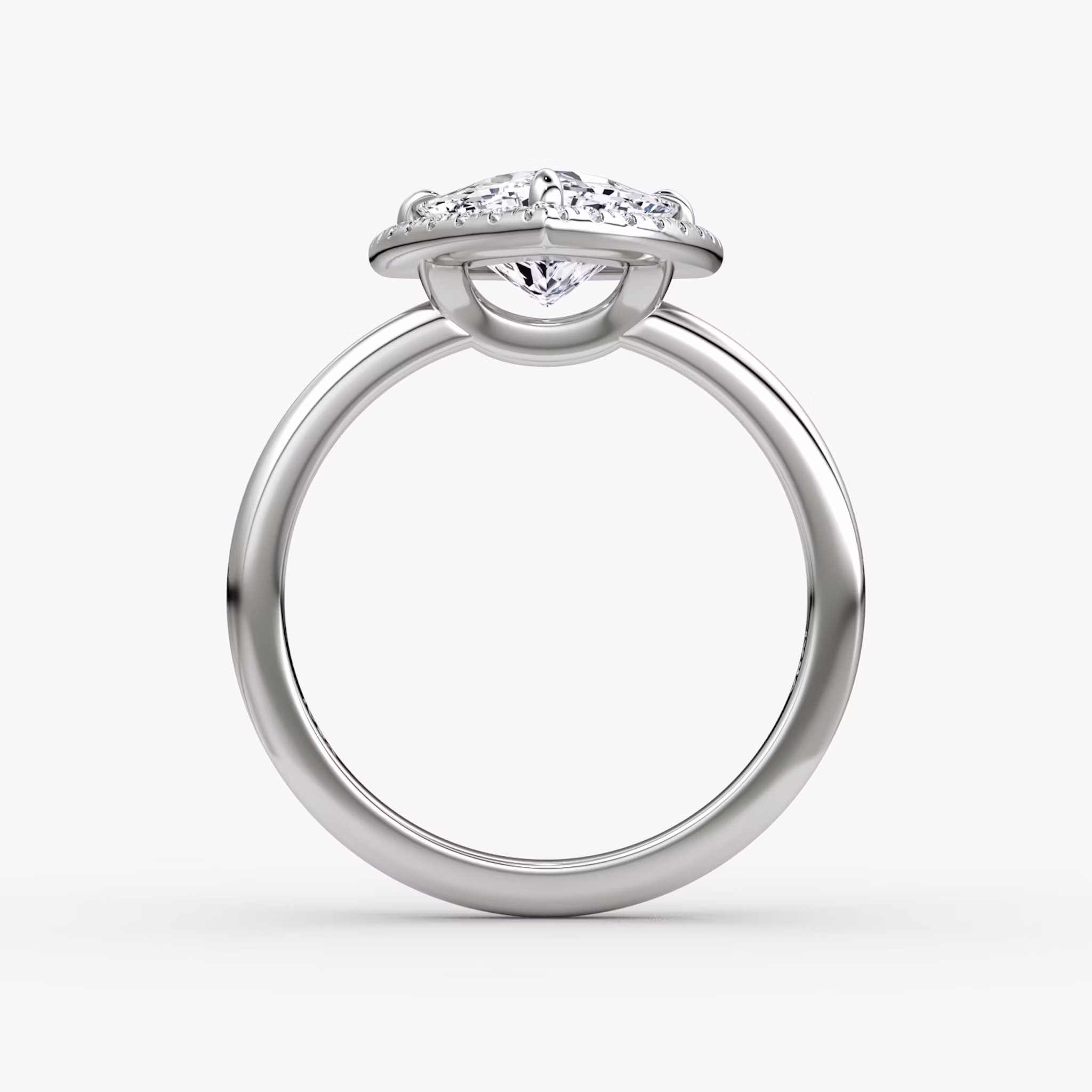 Halo | Trillant | Platin | bandAccent: Ohne Pavé-Besatz | haloSize: original | diamondOrientation: vertical | caratWeight: other