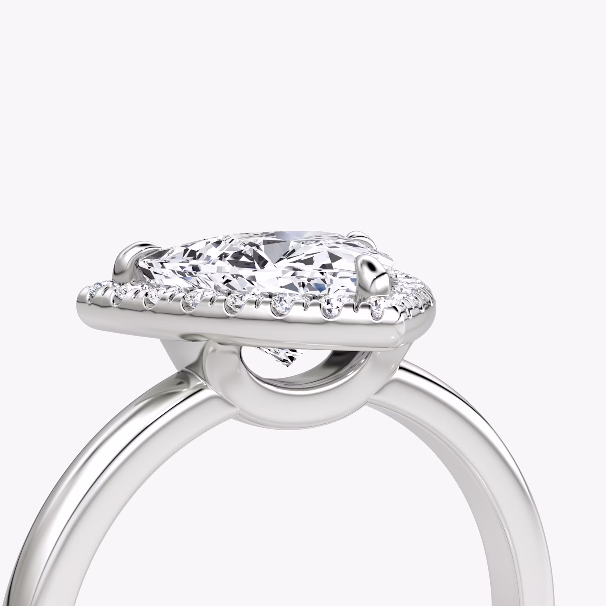 Halo | Trillant | Platin | bandAccent: Ohne Pavé-Besatz | haloSize: original | diamondOrientation: vertical | caratWeight: other