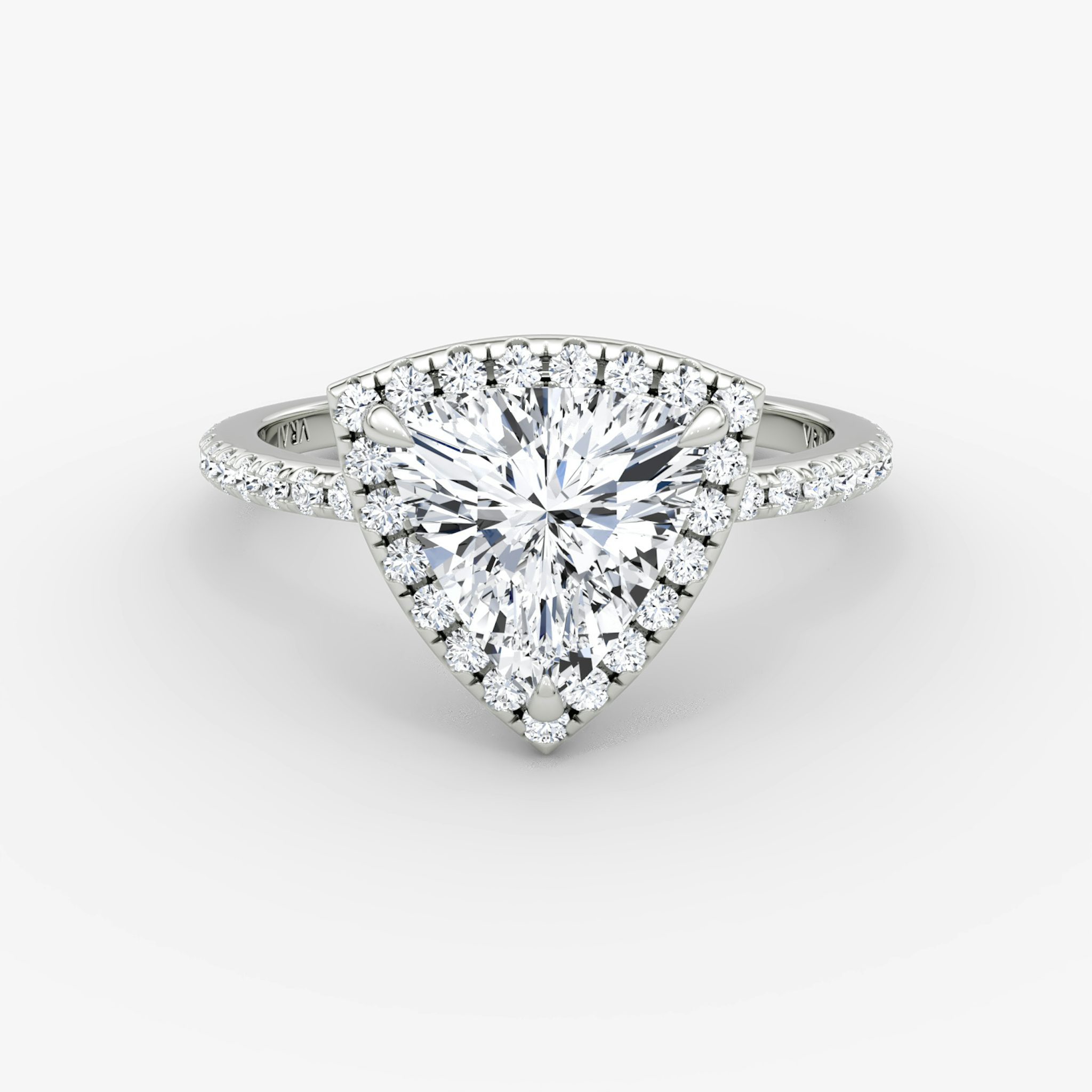 Halo | Trillant | 18k | Weißgold | bandAccent: Mit Pavé-Besatz | haloSize: original | diamondOrientation: vertical | caratWeight: other