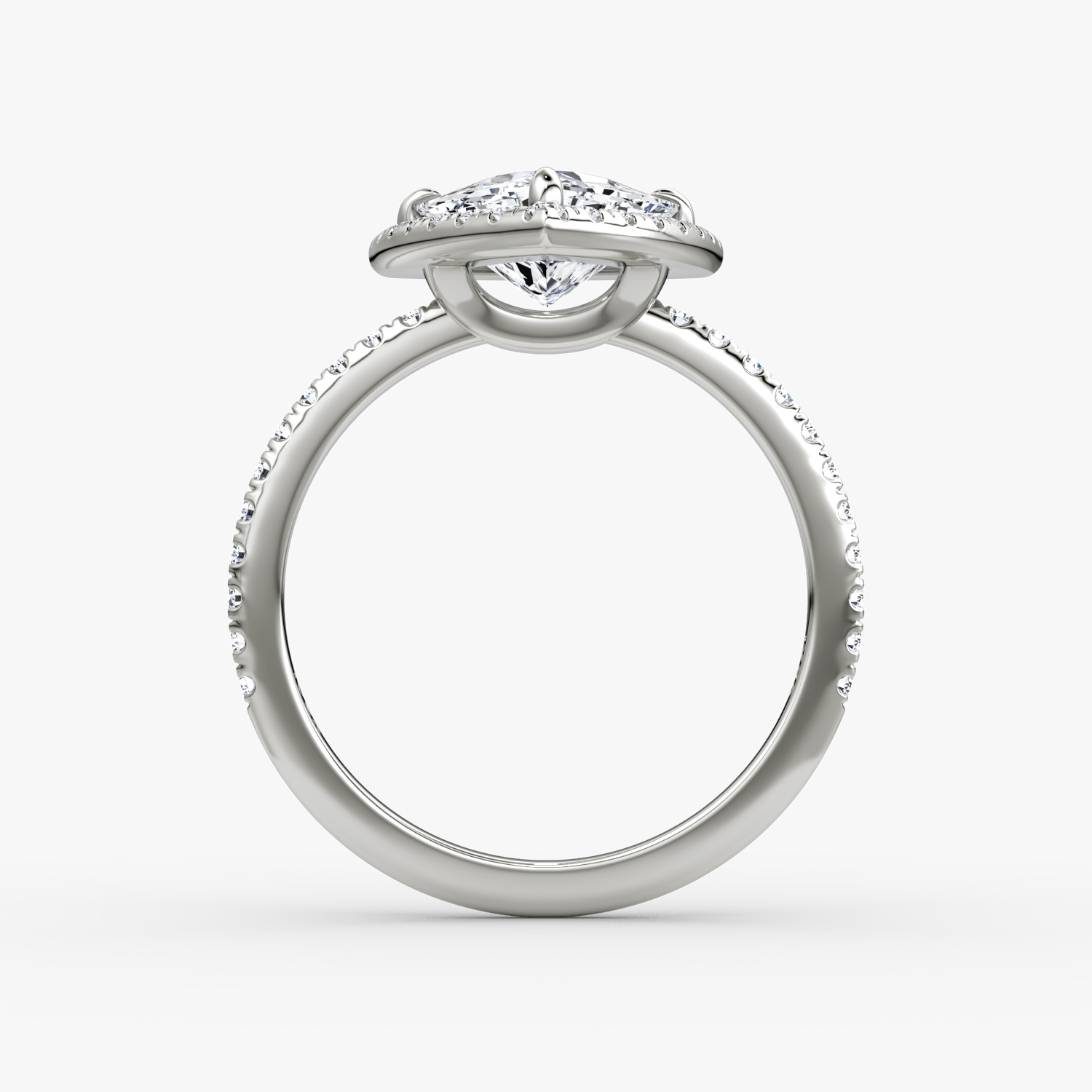 Halo | Trillant | 18k | Weißgold | bandAccent: Mit Pavé-Besatz | haloSize: original | diamondOrientation: vertical | caratWeight: other