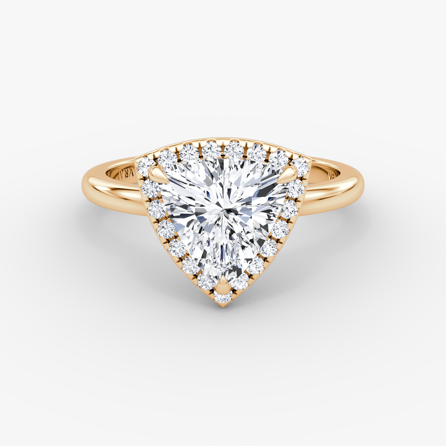 The Halo | Trillion | 14k | Rose Gold | bandAccent: Plain | haloSize: original | diamondOrientation: vertical | caratWeight: other