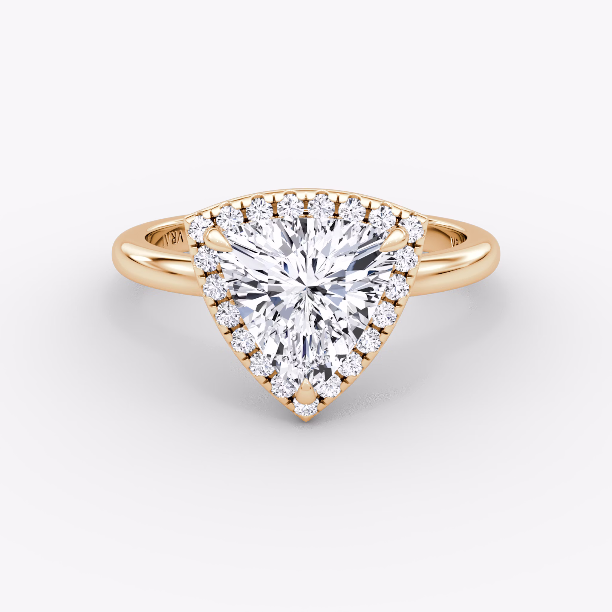 The Halo | Trillion | 14k | Rose Gold | bandAccent: Plain | haloSize: original | diamondOrientation: vertical | caratWeight: other