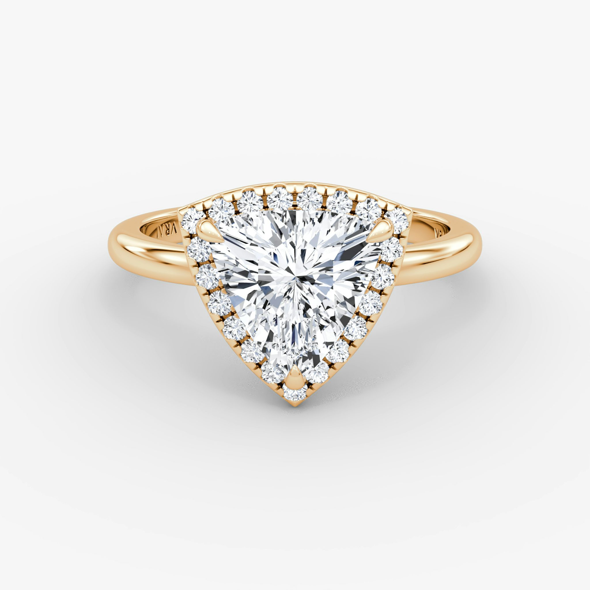 The Halo | Trillion | 14k | Rose Gold | bandAccent: Plain | haloSize: original | diamondOrientation: vertical | caratWeight: other