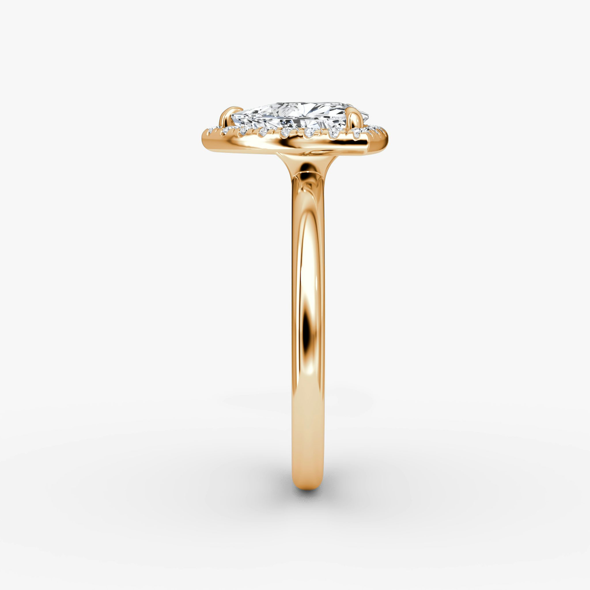 The Halo | Trillion | 14k | Rose Gold | bandAccent: Plain | haloSize: original | diamondOrientation: vertical | caratWeight: other