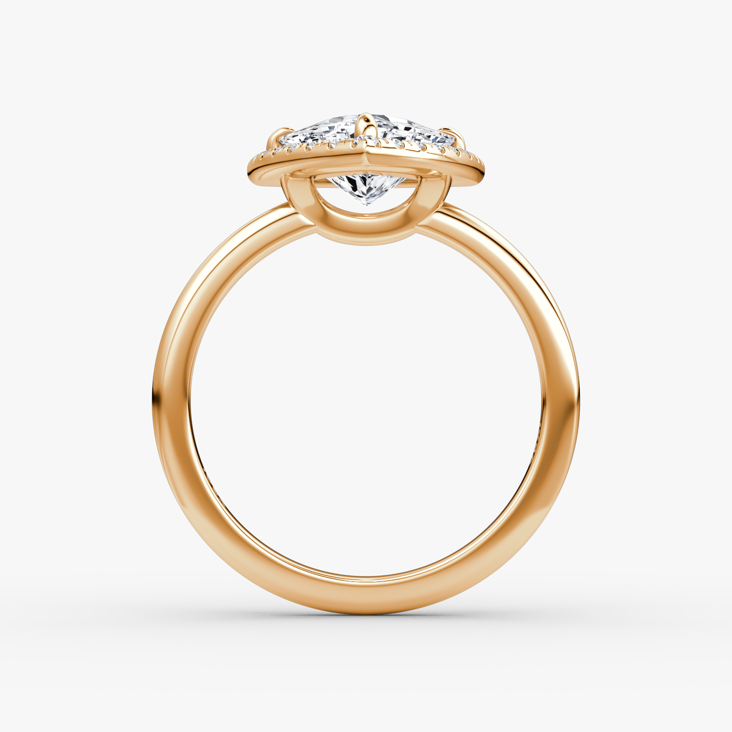 The Halo | Trillion | 14k | Rose Gold | bandAccent: Plain | haloSize: original | diamondOrientation: vertical | caratWeight: other