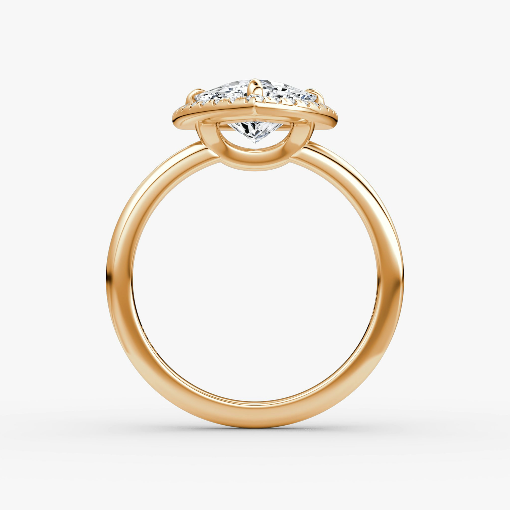 The Halo | Trillion | 14k | Rose Gold | bandAccent: Plain | haloSize: original | diamondOrientation: vertical | caratWeight: other