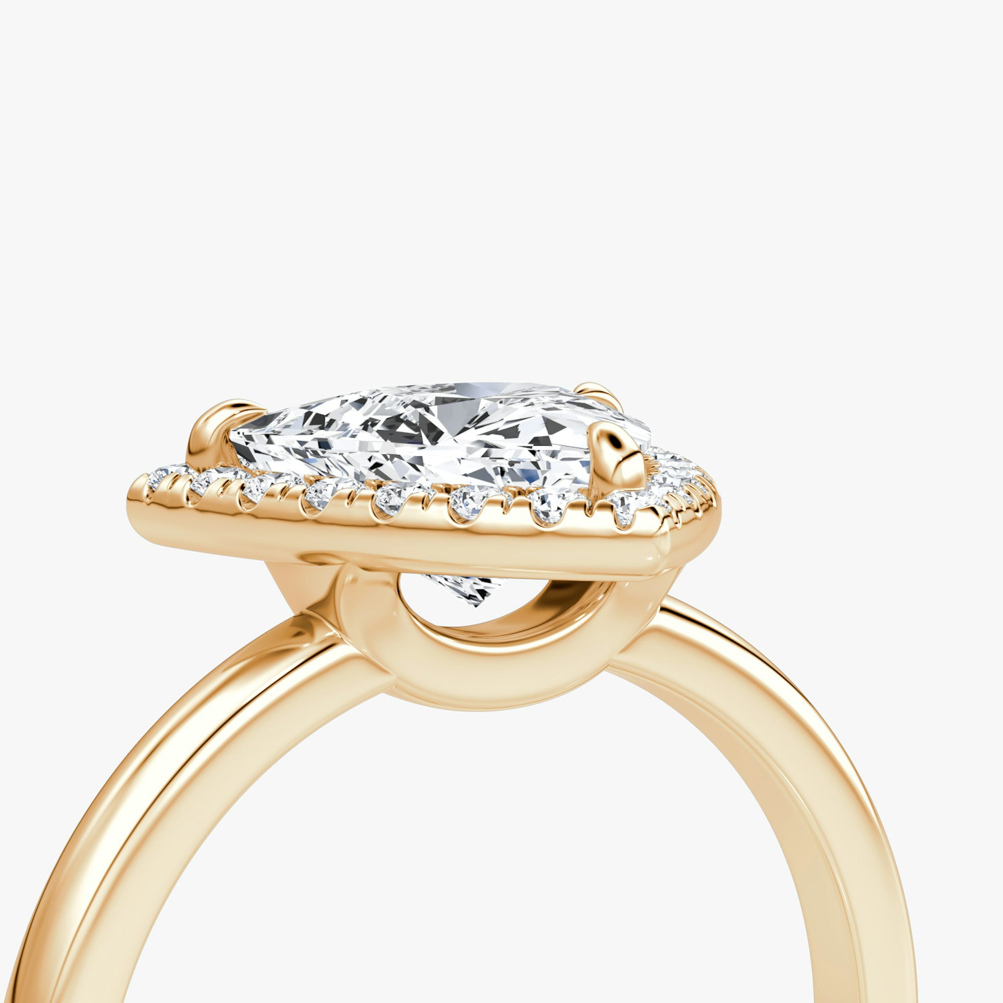 The Halo | Trillion | 14k | Rose Gold | bandAccent: Plain | haloSize: original | diamondOrientation: vertical | caratWeight: other