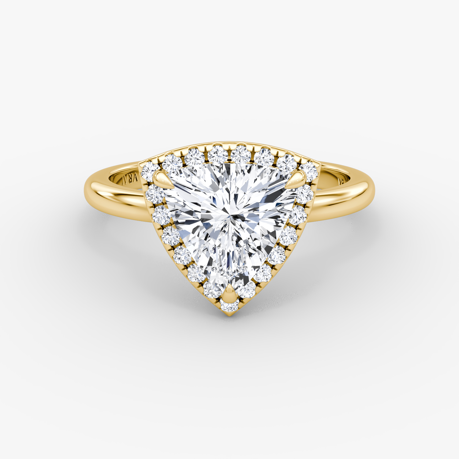 The Halo | Trillion | 18k | Yellow Gold | bandAccent: Plain | haloSize: original | diamondOrientation: vertical | caratWeight: other