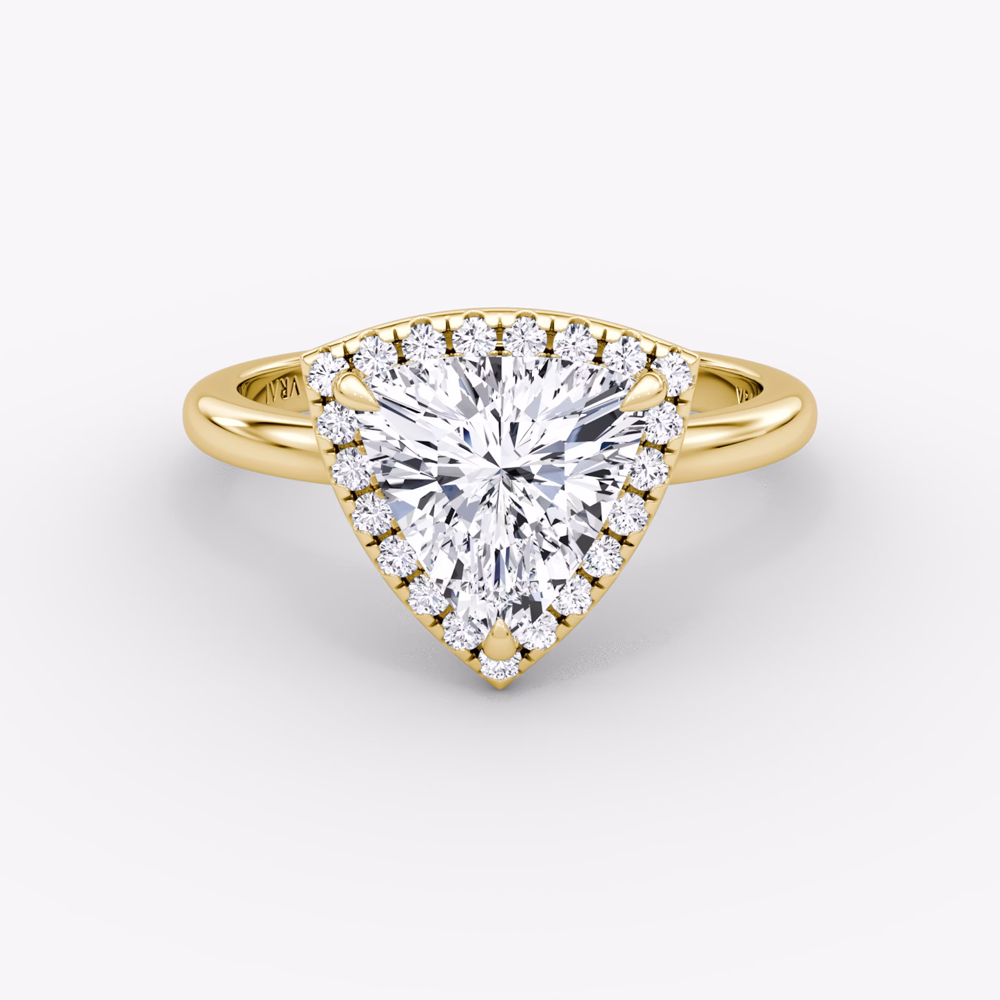 The Halo | Trillion | 18k | Yellow Gold | bandAccent: Plain | haloSize: original | diamondOrientation: vertical | caratWeight: other