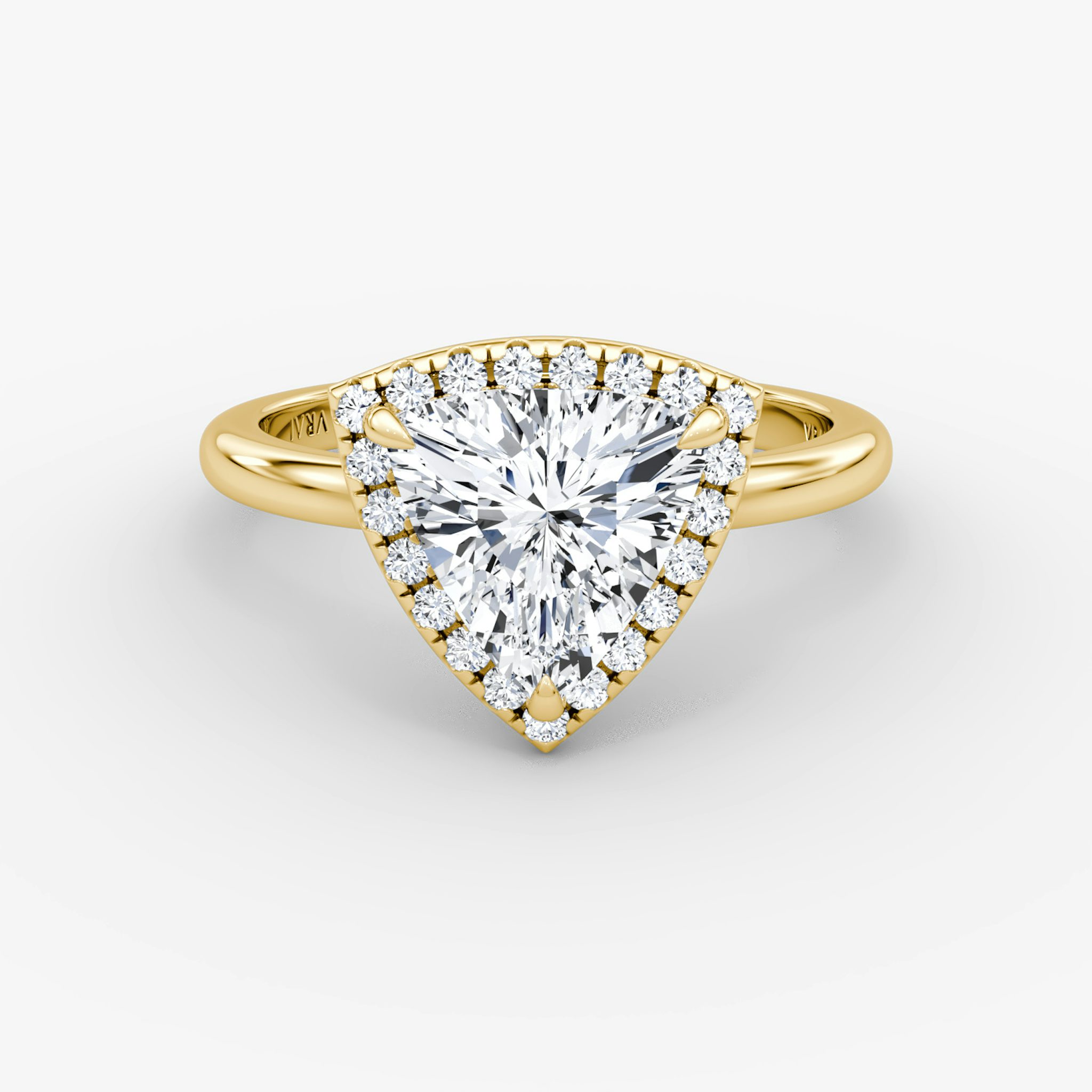 The Halo | Trillion | 18k | Yellow Gold | bandAccent: Plain | haloSize: original | diamondOrientation: vertical | caratWeight: other
