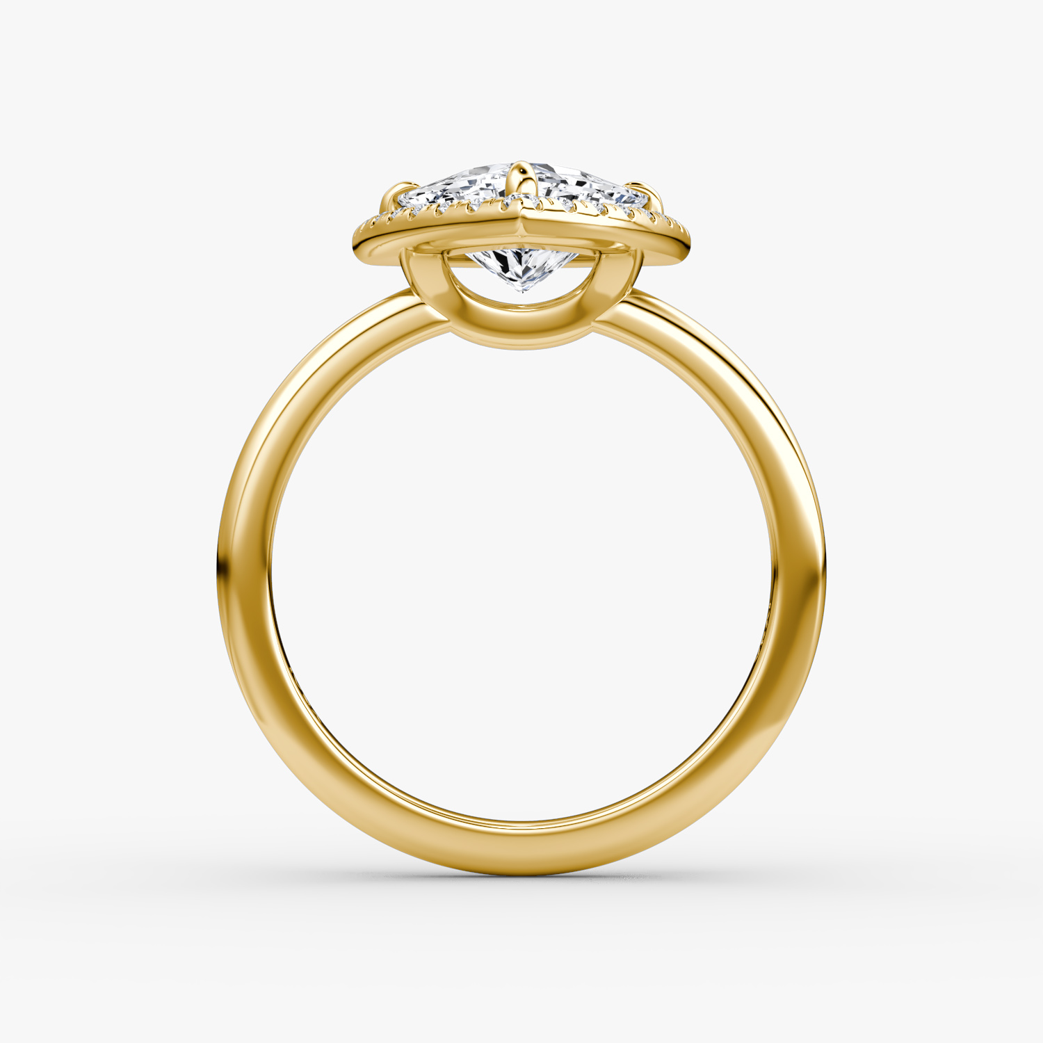 The Halo | Trillion | 18k | Yellow Gold | bandAccent: Plain | haloSize: original | diamondOrientation: vertical | caratWeight: other