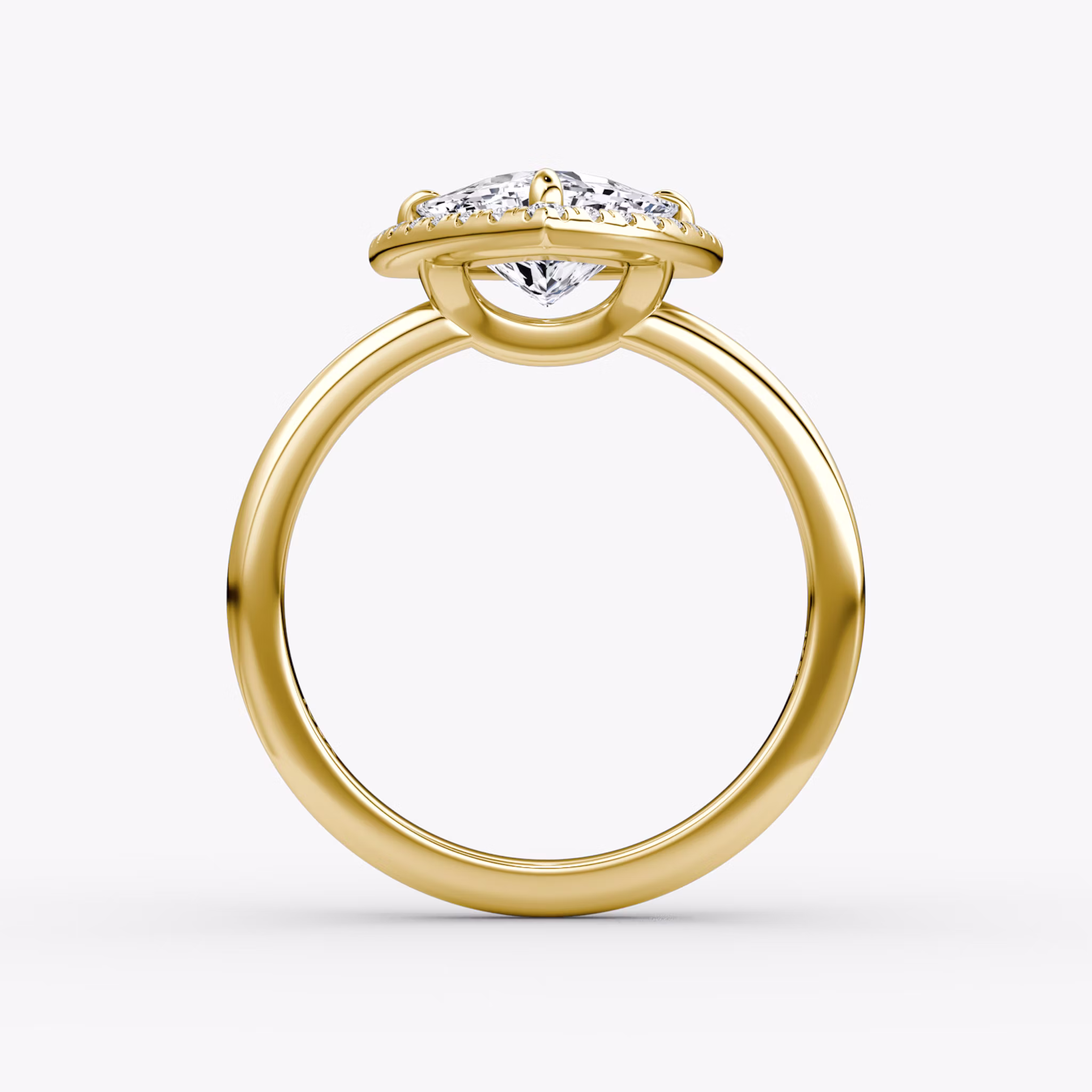 The Halo | Trillion | 18k | Yellow Gold | bandAccent: Plain | haloSize: original | diamondOrientation: vertical | caratWeight: other