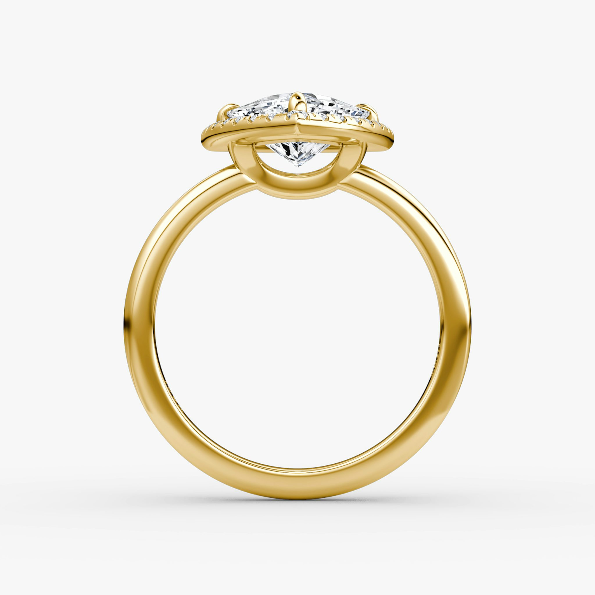 The Halo | Trillion | 18k | Yellow Gold | bandAccent: Plain | haloSize: original | diamondOrientation: vertical | caratWeight: other