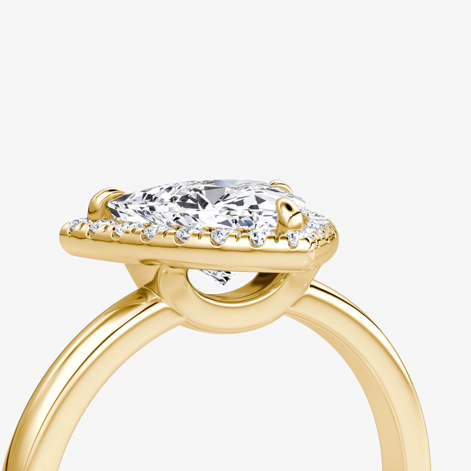 The Halo | Trillion | 18k | Yellow Gold | bandAccent: Plain | haloSize: original | diamondOrientation: vertical | caratWeight: other