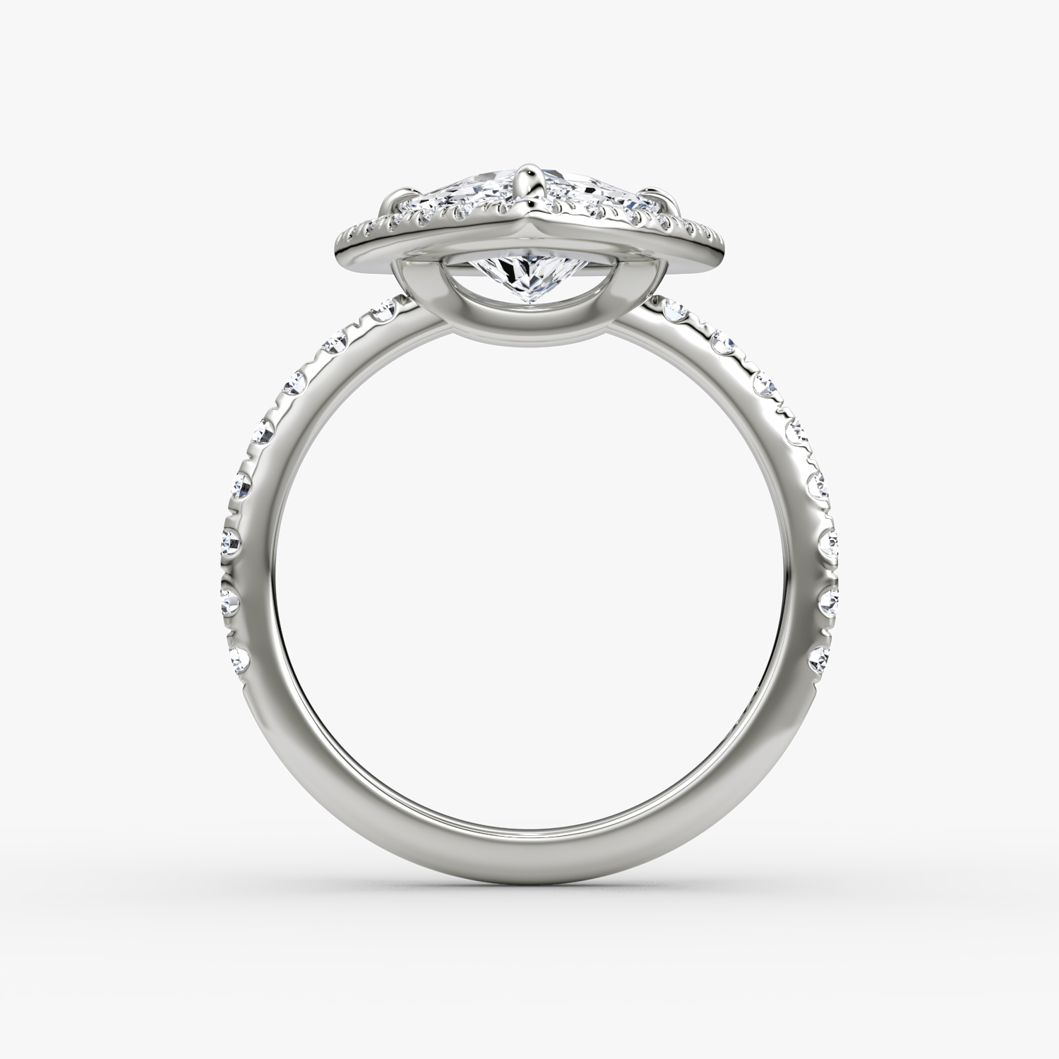 Halo | Trillant | Platin | bandAccent: Mit Pavé-Besatz | haloSize: large | diamondOrientation: vertical | caratWeight: other